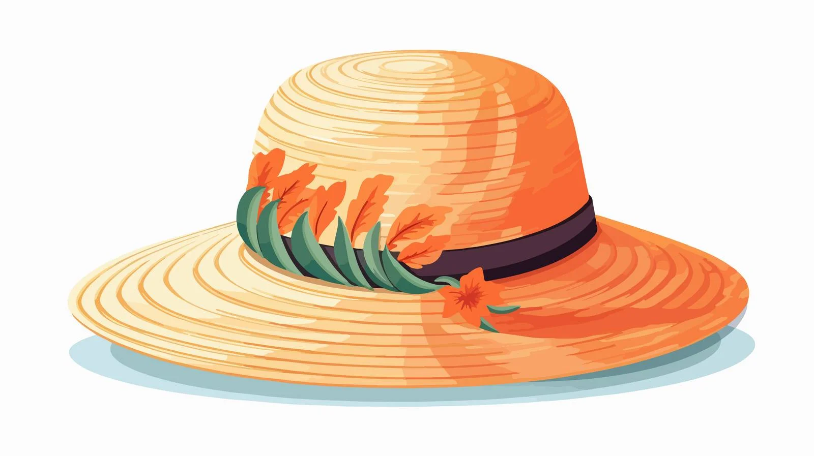 Chic Beach Hat on Wearer's Head — free download from Dotvec