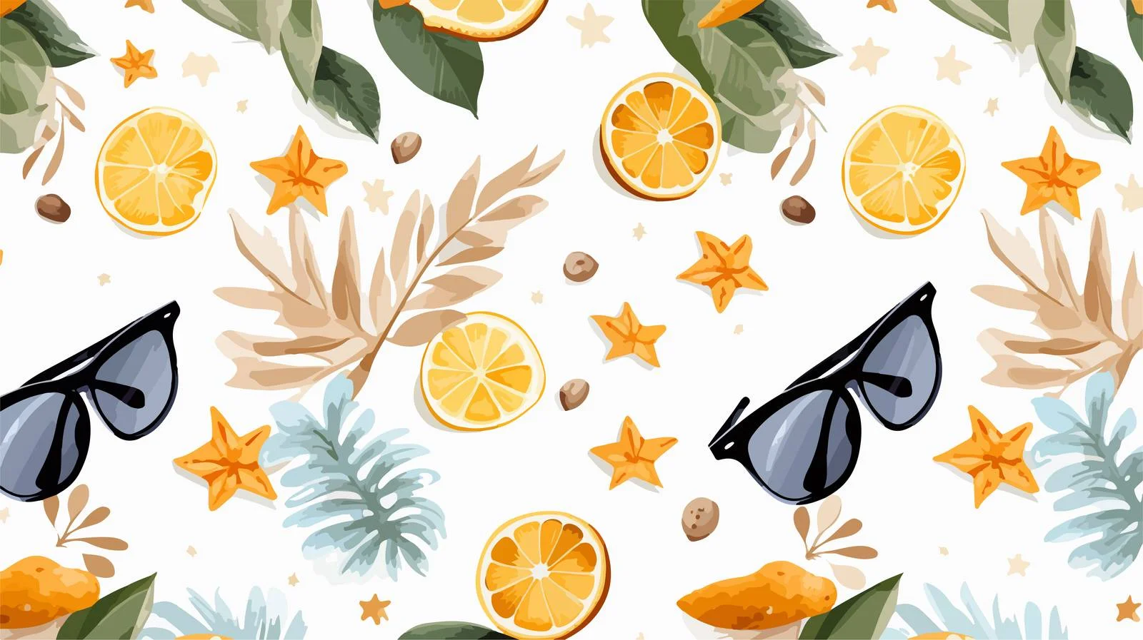 Exotic Fruits and Sea Seamless Pattern — free download from Dotvec