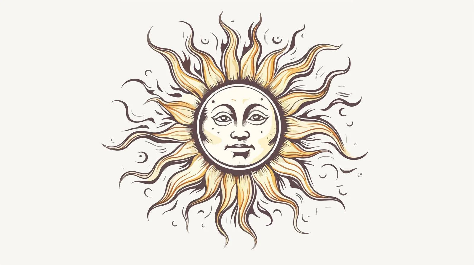 Sun Face Graphic Sketch Vector Illustration — free download from Dotvec