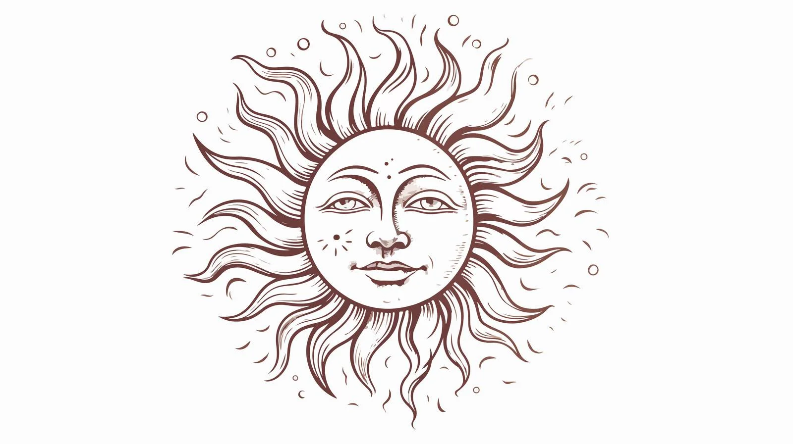 Sun Face Sketch Vector Illustration — free download from Dotvec