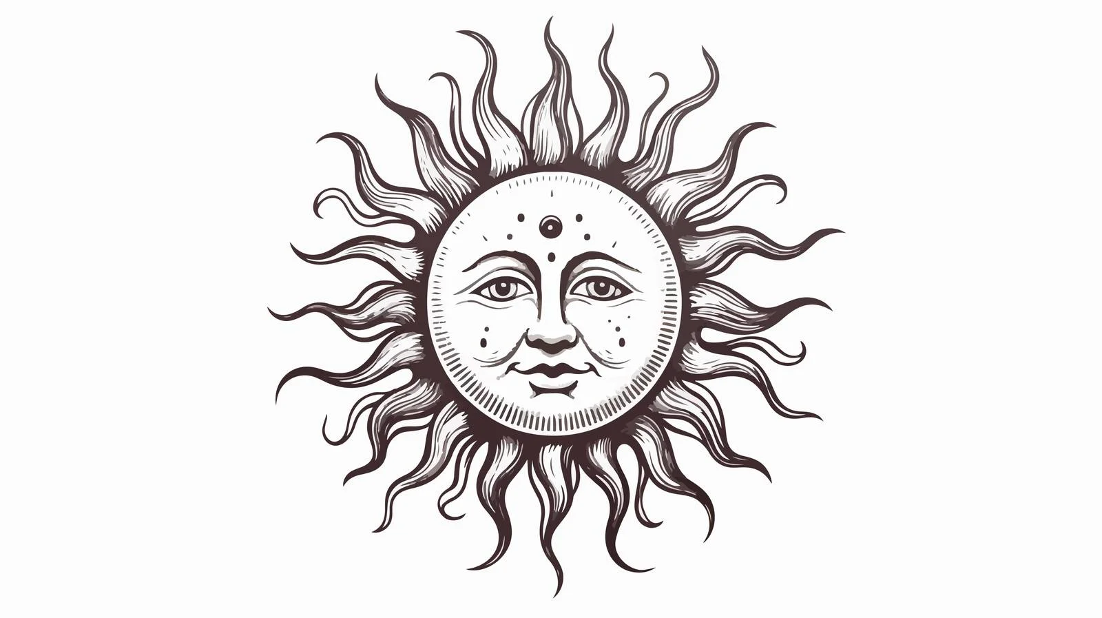 Sun Face Sketch Vector Illustration — free download from Dotvec