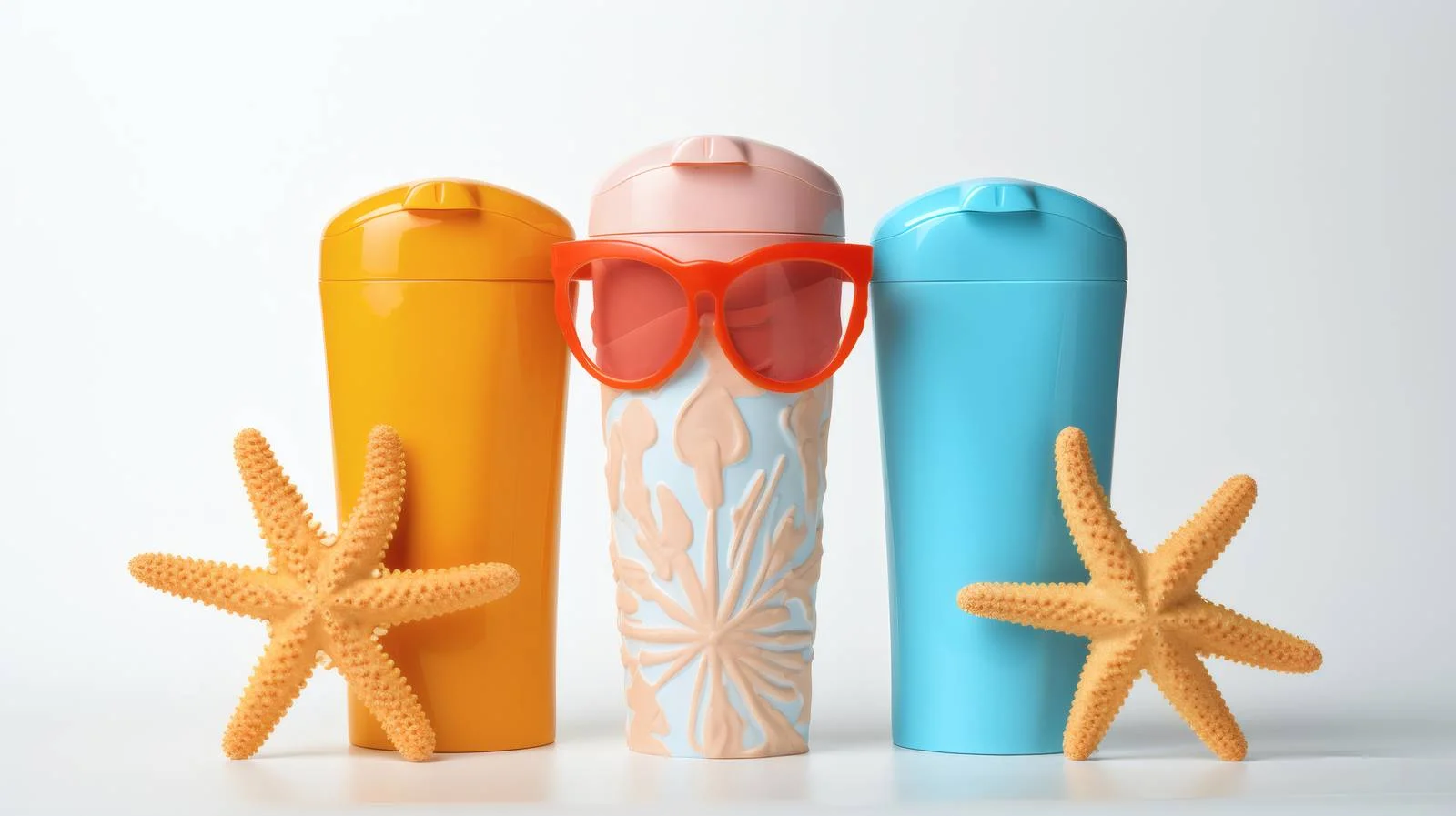 Summer Essentials on White Background 3D — free download from Dotvec