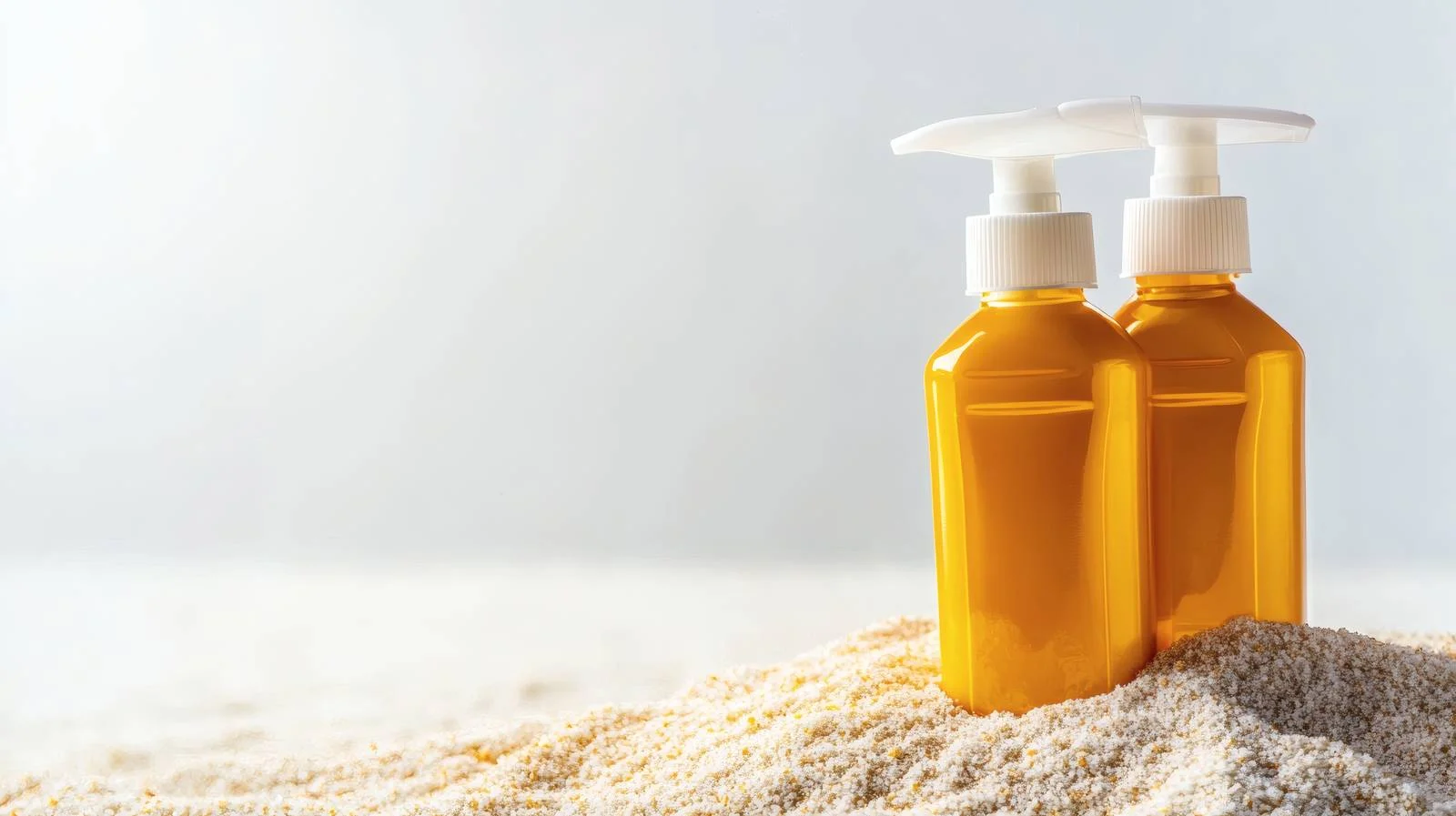 Sunny Beach Sunblock Lotion Bottles Displayed — free download from Dotvec