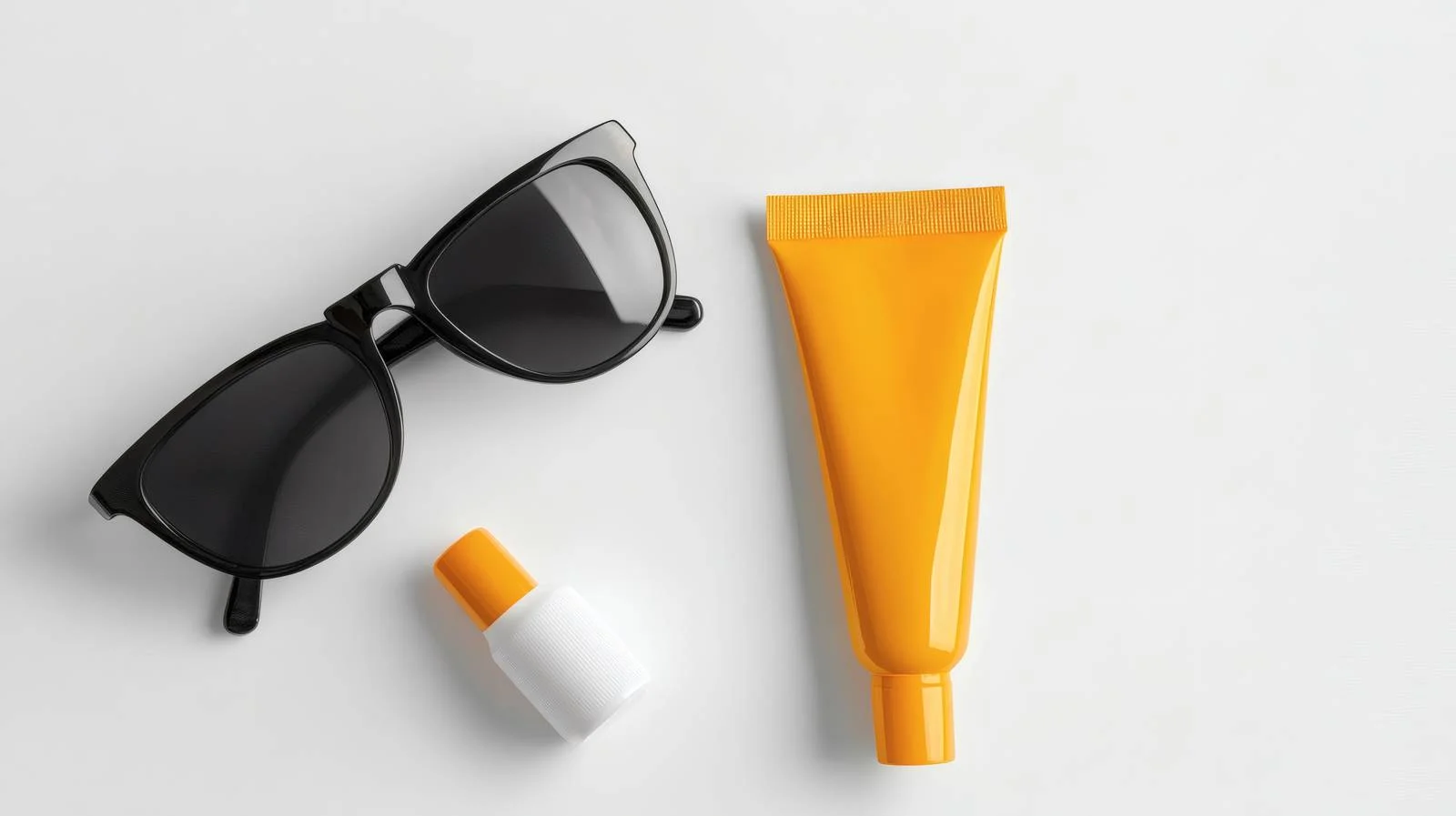 Sunblock Tubes, Sunglasses on White Background — free download from Dotvec