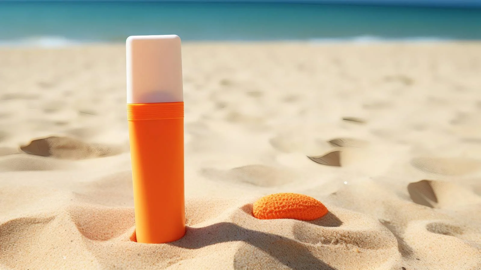 Sunblock on Sand, White Background — free download from Dotvec