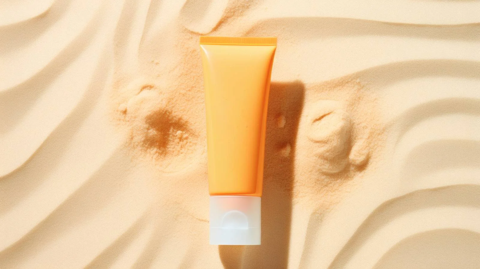 Sunblock applied on sandy beach under sunlight — free download from Dotvec