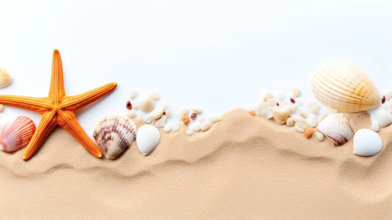 Sandy Beach With Sunblock and Starfish – free pebbles image from Dotvec