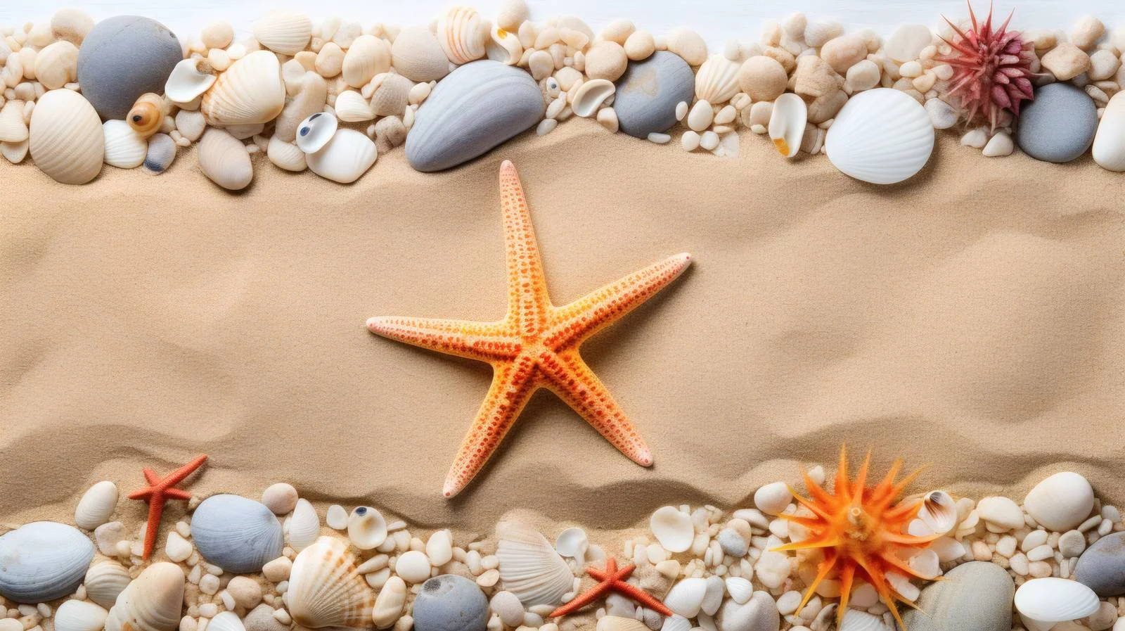 Coastal sun protection and beach treasures – free pebbles image from Dotvec