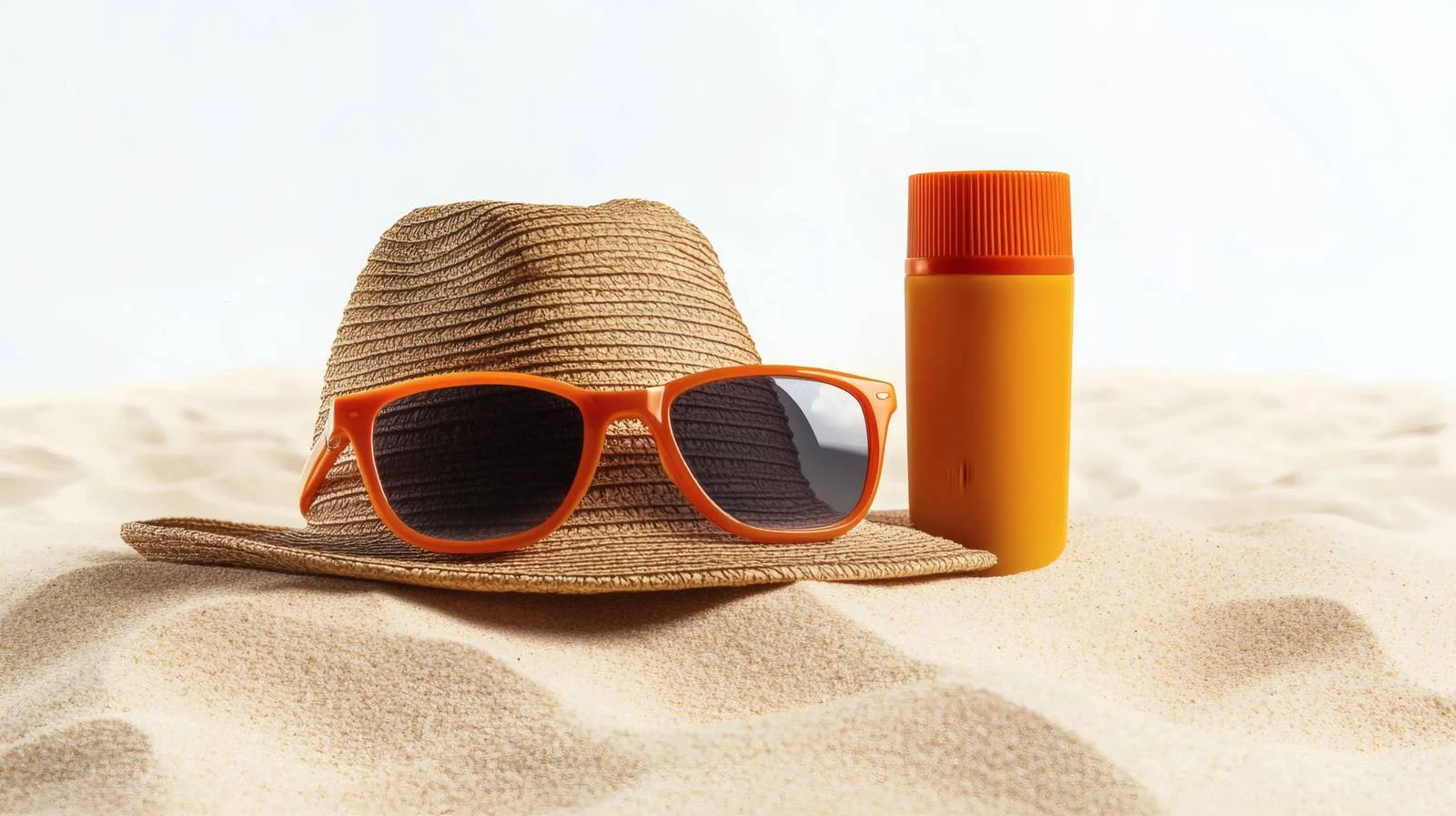 Summer Sun Protection Essentials on Sandy Beach — free download from Dotvec