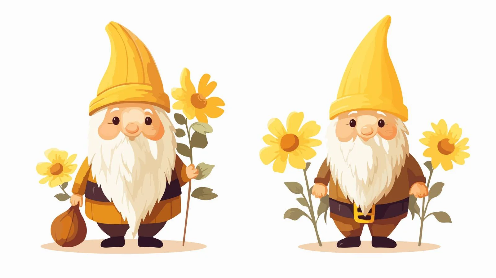 Whimsical Sunflower Gnome Bee Holders Vector — free download from Dotvec
