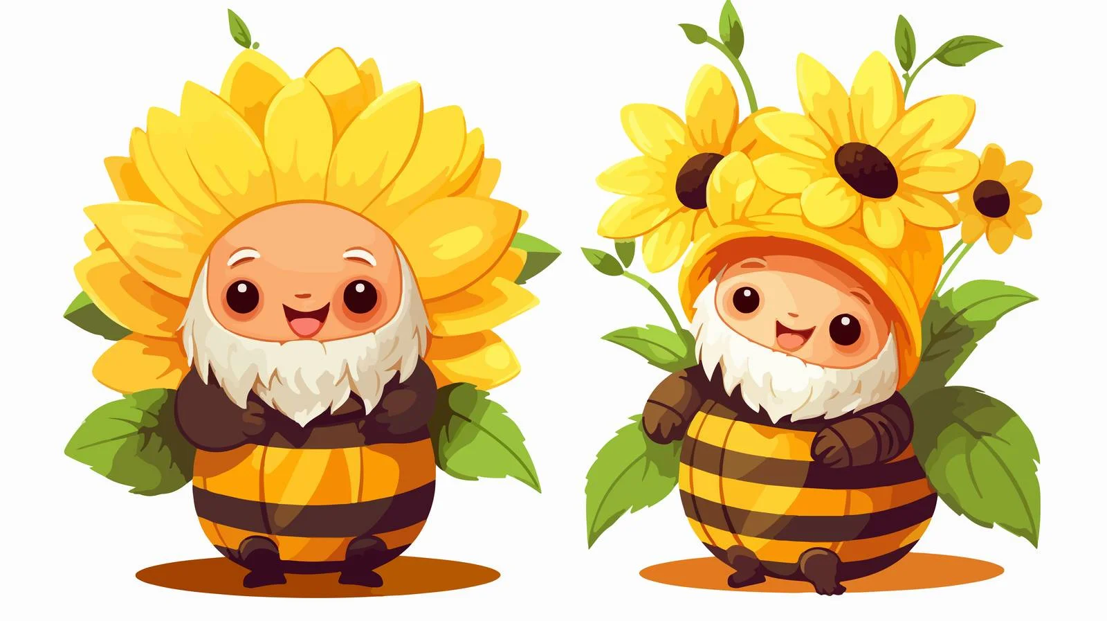 Cheerful Sunflower Gnome Vector Illustration — free download from Dotvec
