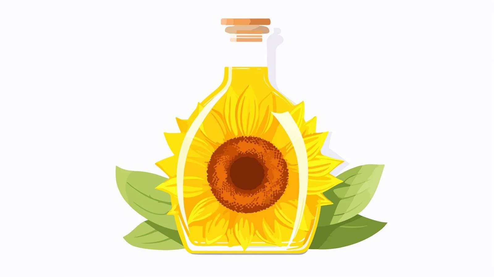 Premium Sunflower Oil in Corked Glass Bottle — free download from Dotvec