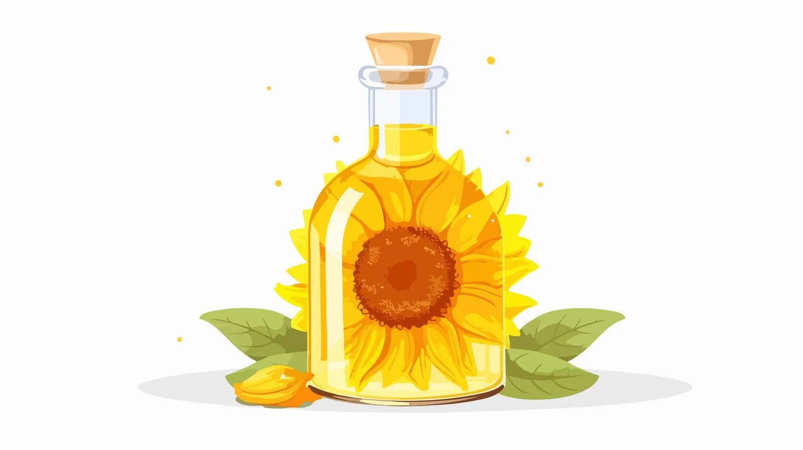 Premium Sunflower Oil in Corked Glass — free download from Dotvec