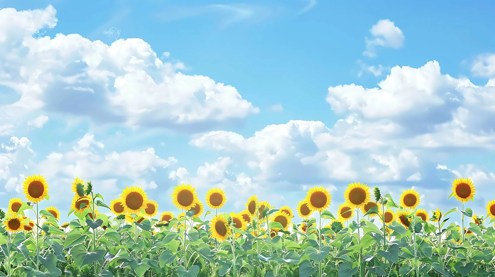 Vibrant Sunflowers in Blue Sky Setting — free download from Dotvec
