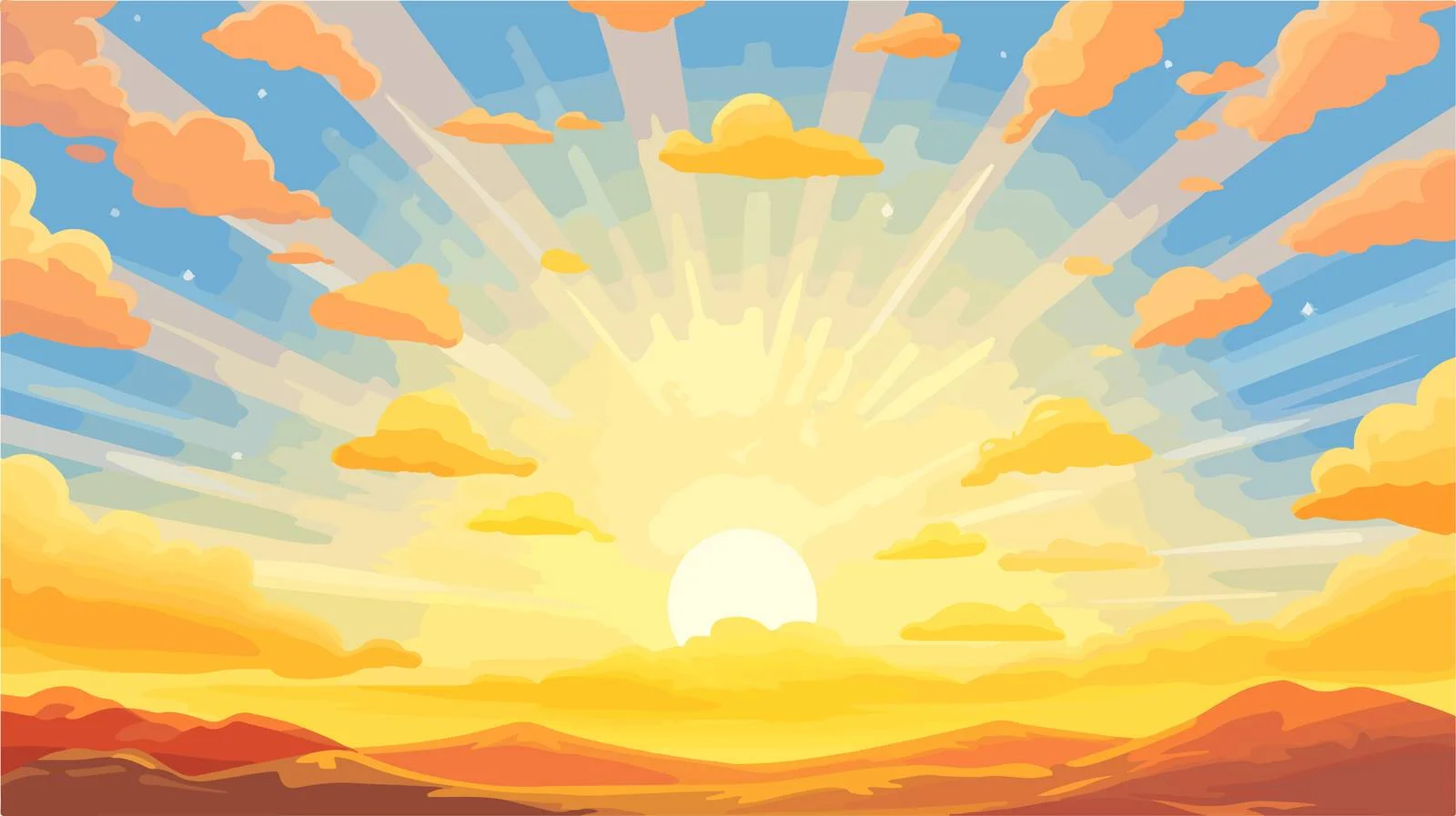 Sunlight Cartoon Style Background Illustration — free download from Dotvec