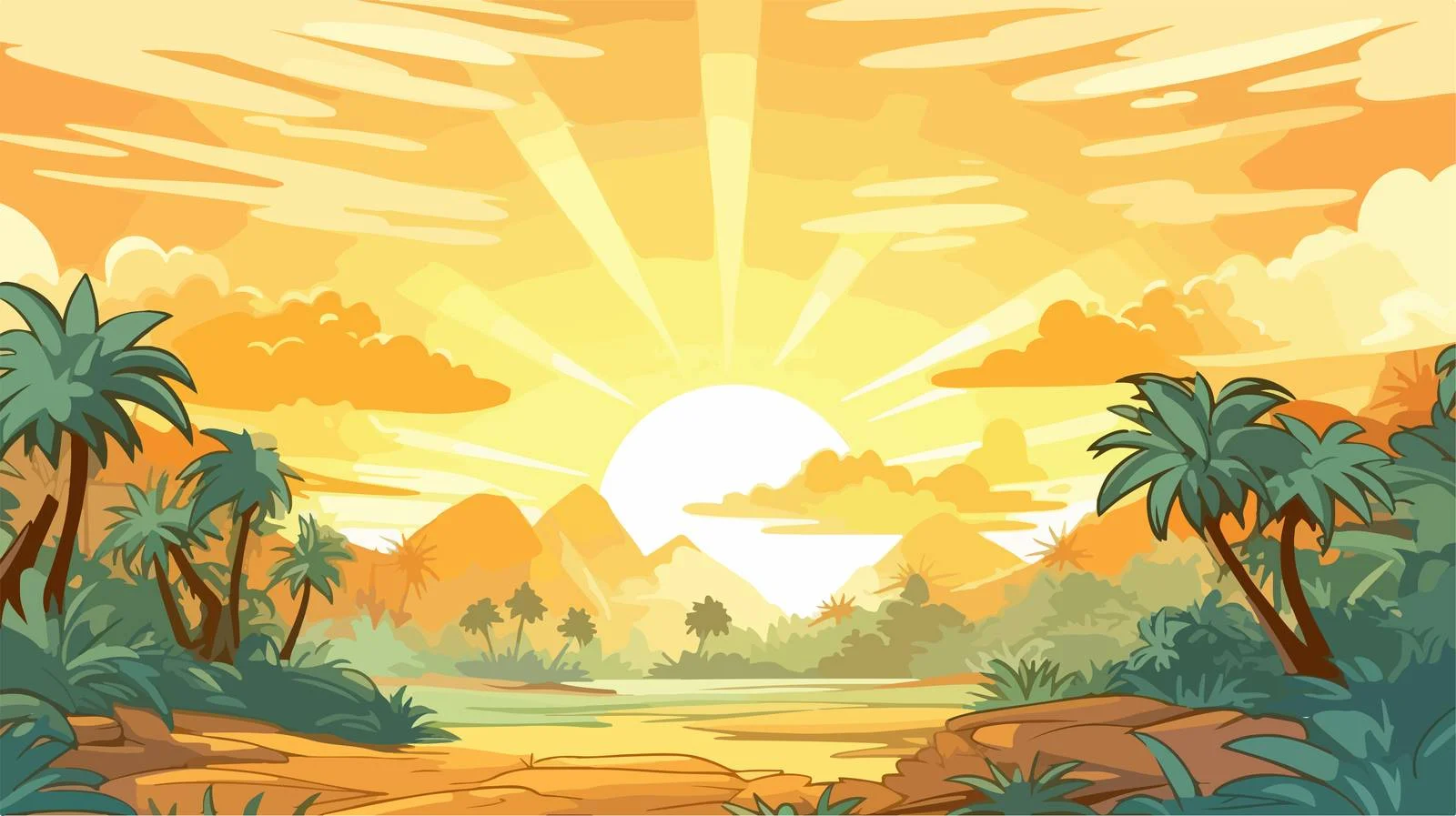 Sunlight Cartoon Background Vector Illustration — free download from Dotvec