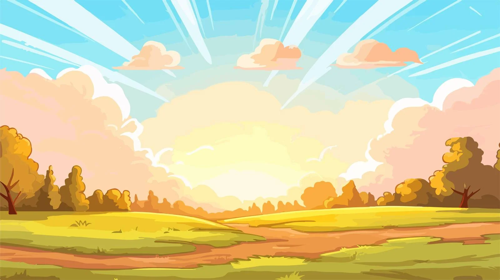 Cartoon Sunlight Background Vector Illustration — free download from Dotvec