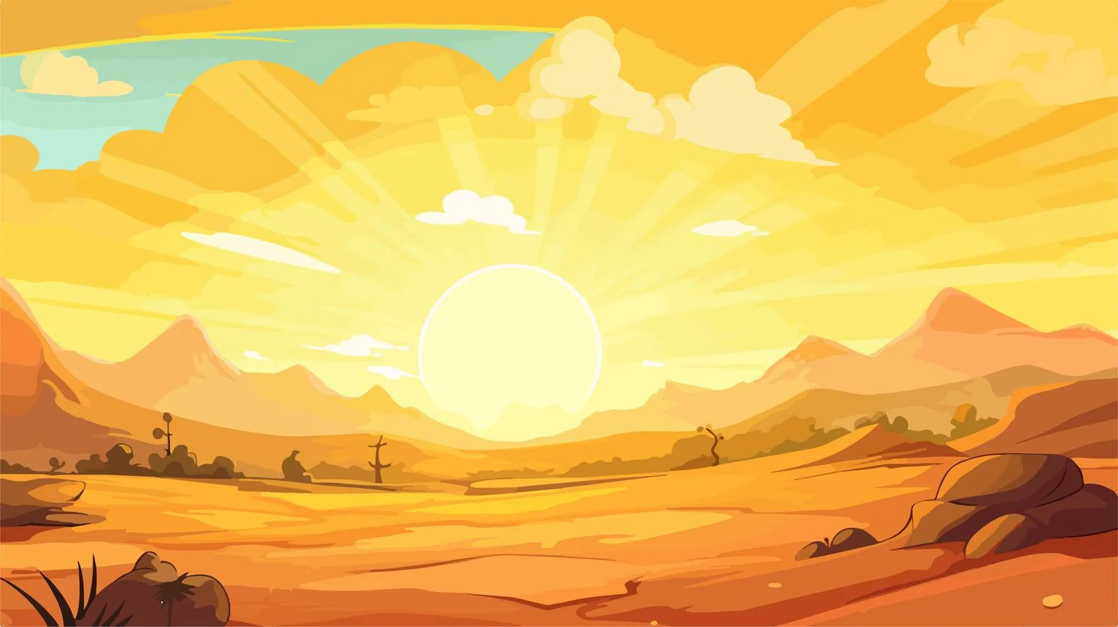 Sunlight Cartoon Style Vector Background — free download from Dotvec
