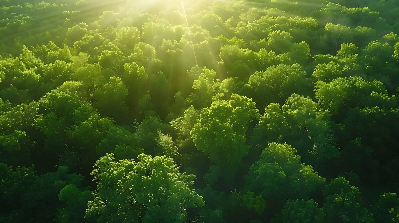 Idyllic Forest Sunrise Aerial View Isolated — free download from Dotvec