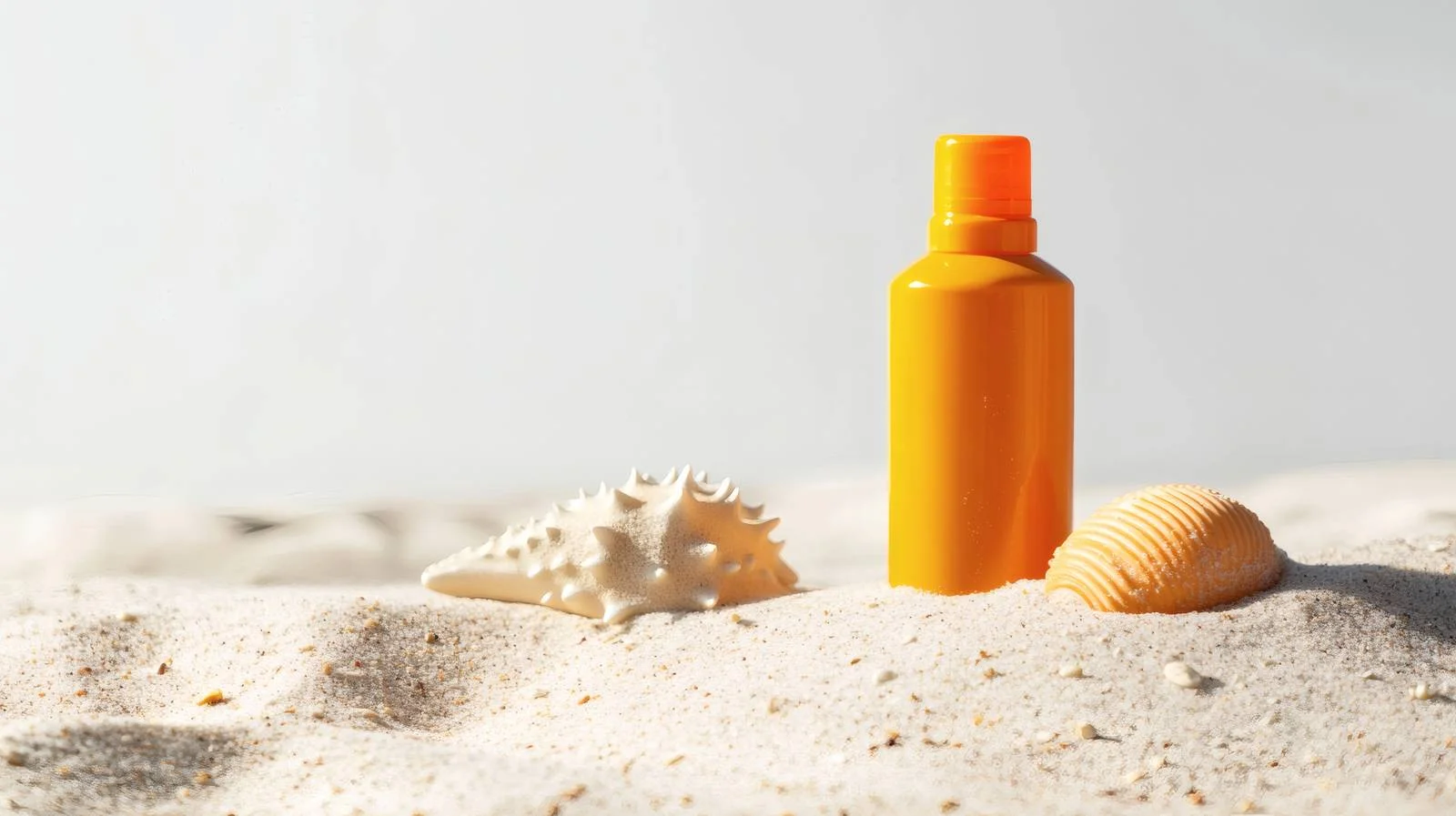 Sandy Beach Sunscreen Lotion White Background — free download from Dotvec