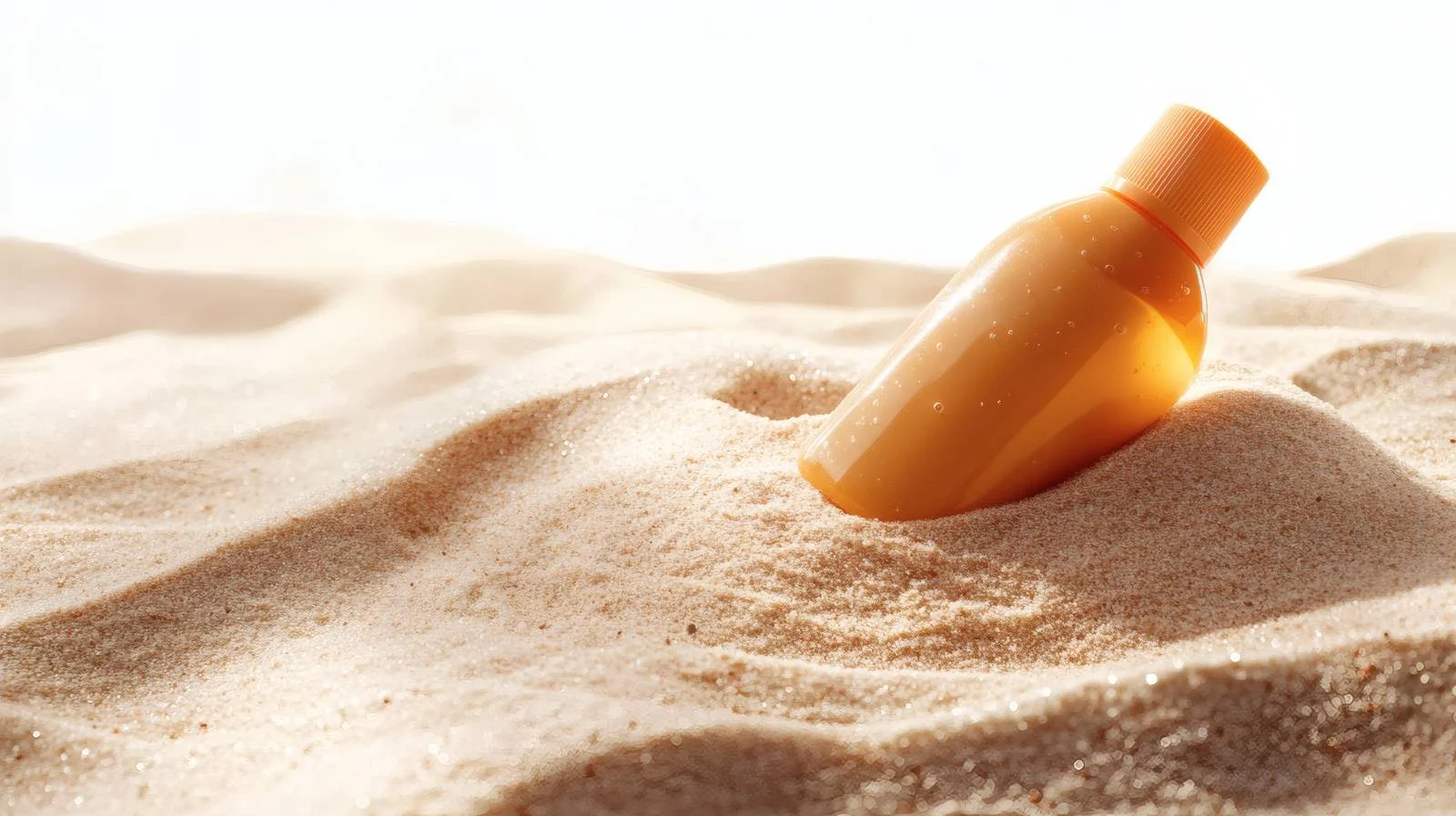 Sandy Beach Sunscreen Lotion White Background — free download from Dotvec