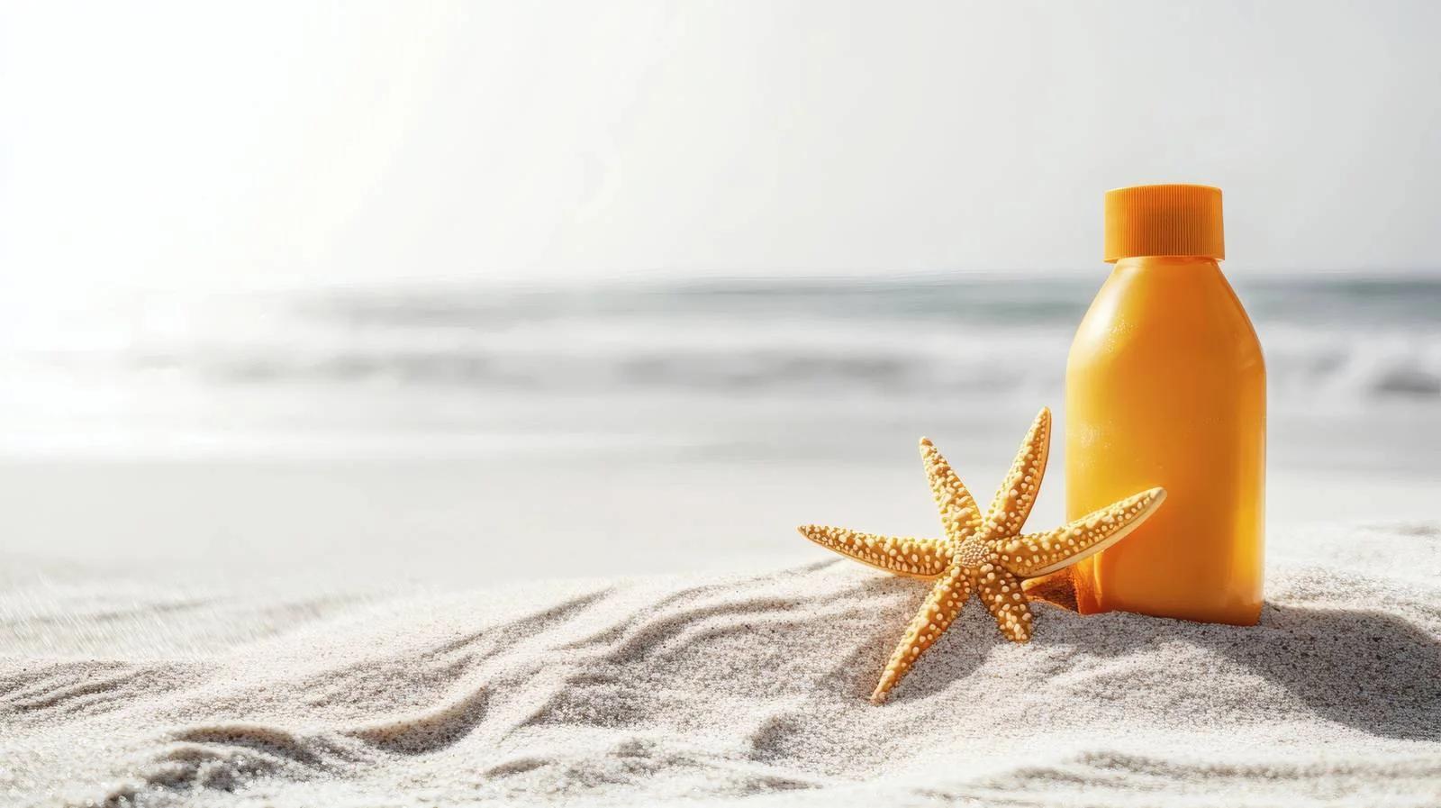Sandy Beach Sunscreen Lotion Bottle Isolated — free download from Dotvec