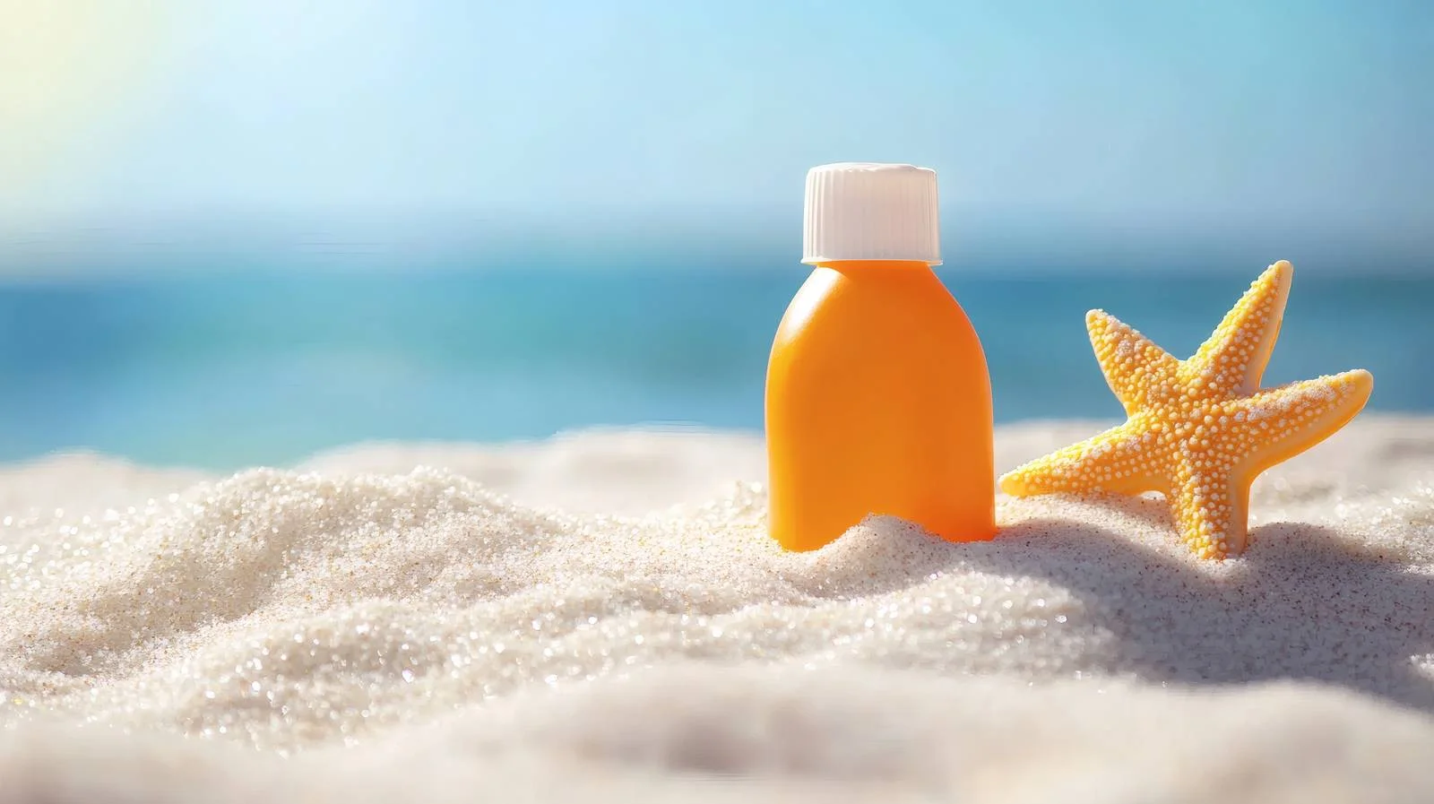 Beach Essentials: Sunblock On Isolated Sand — free download from Dotvec