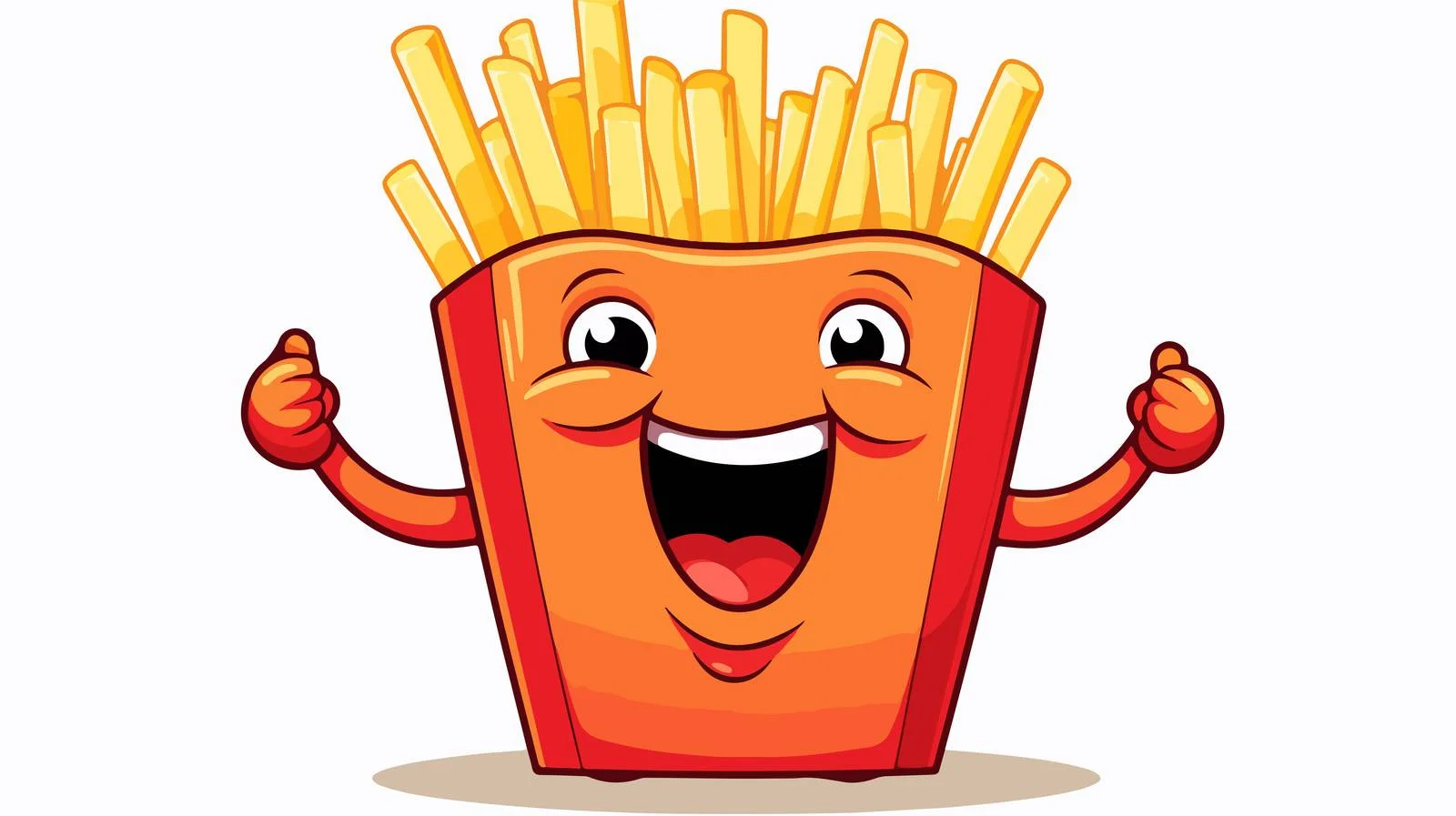 Cheerful French Fries Cartoon Character — free download from Dotvec