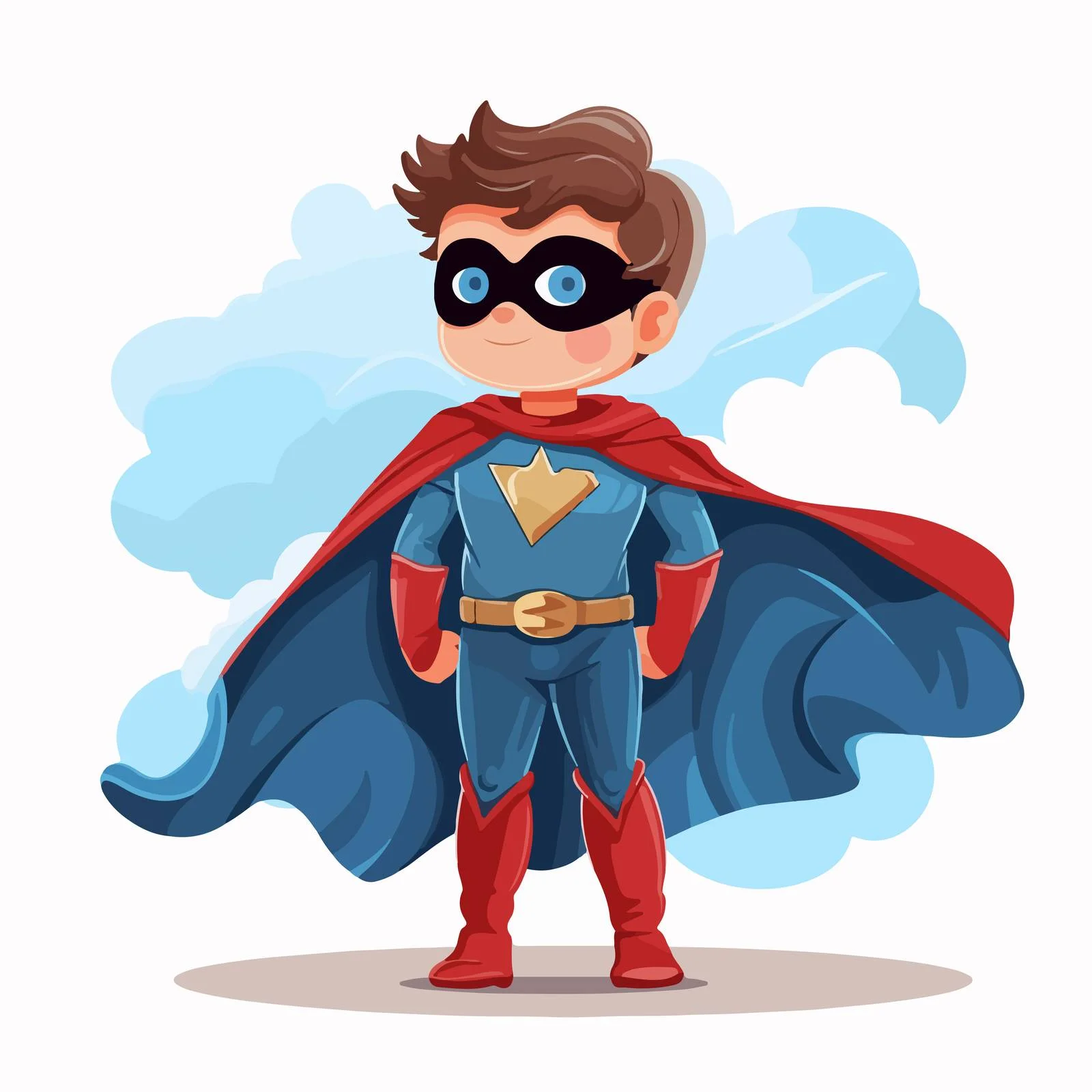 Adorable young superhero wearing mask costume — free download from Dotvec
