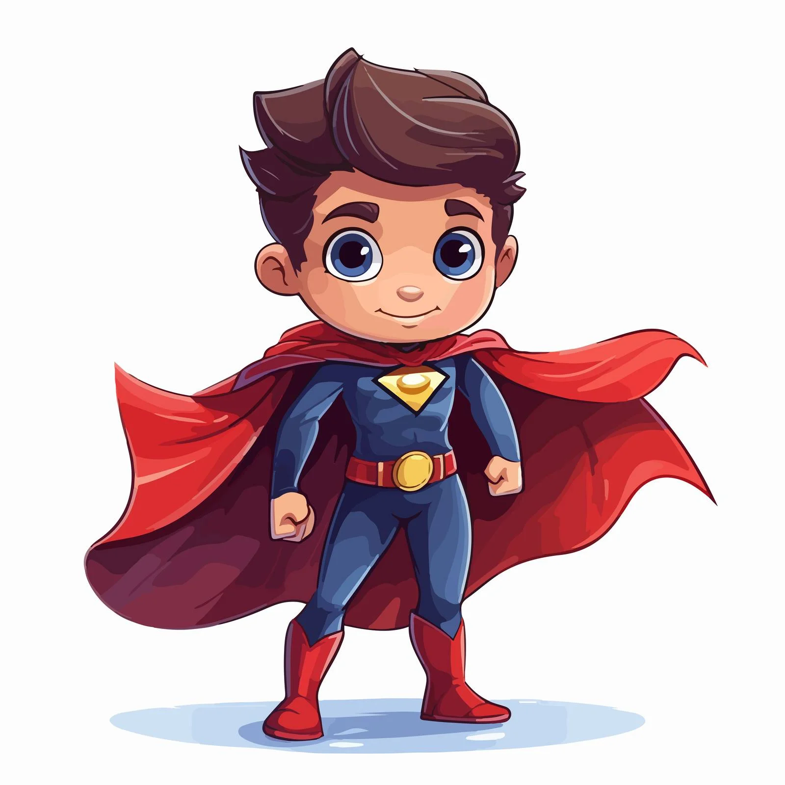 Charming young superhero in mask bodysuit – free protector image from Dotvec