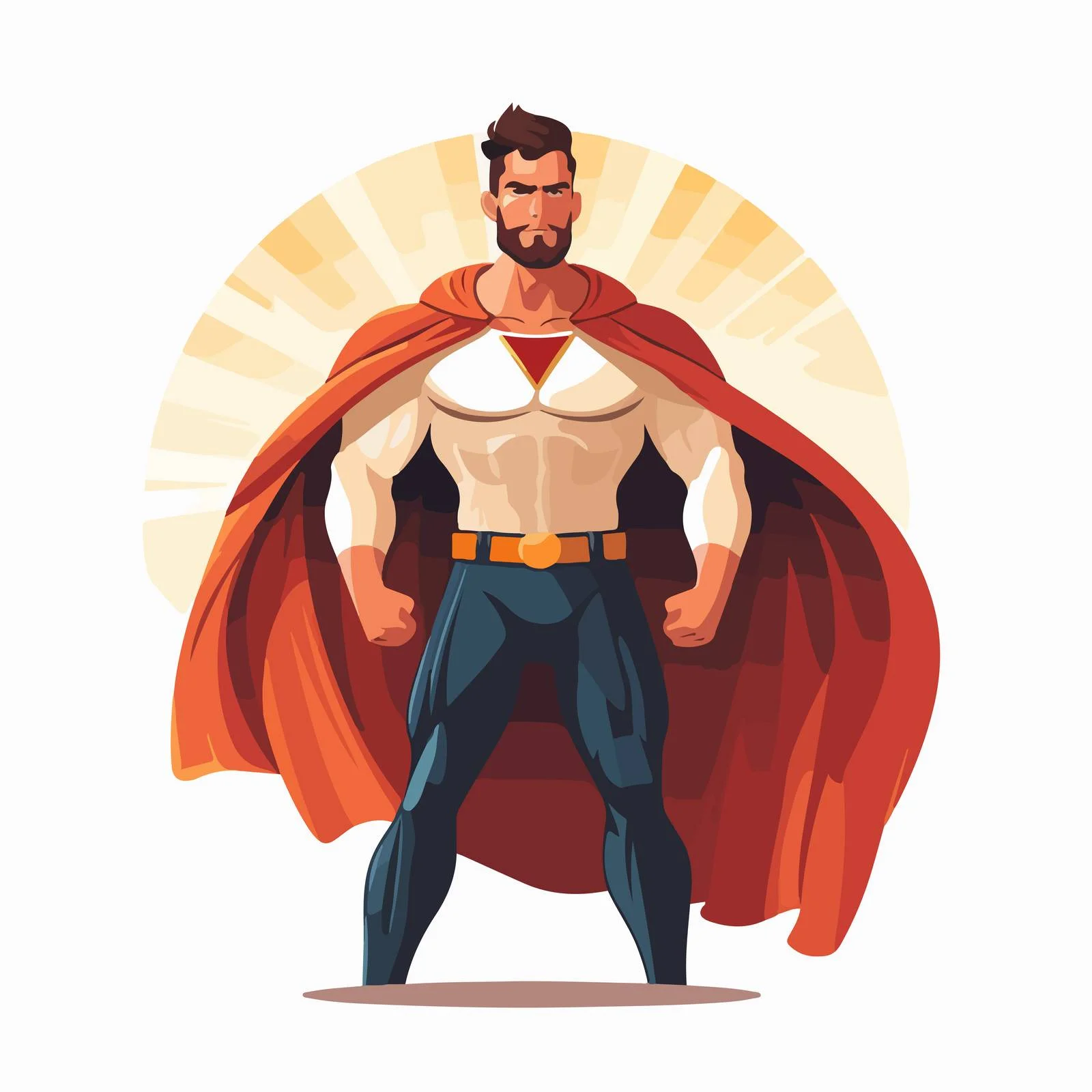 Muscular Superhero Man in Black Costume — free download from Dotvec