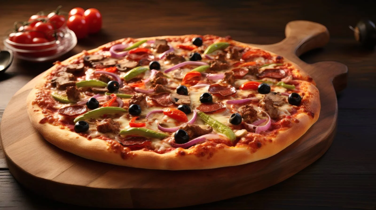 Gourmet Supreme Pizza on White Background — free download from Dotvec