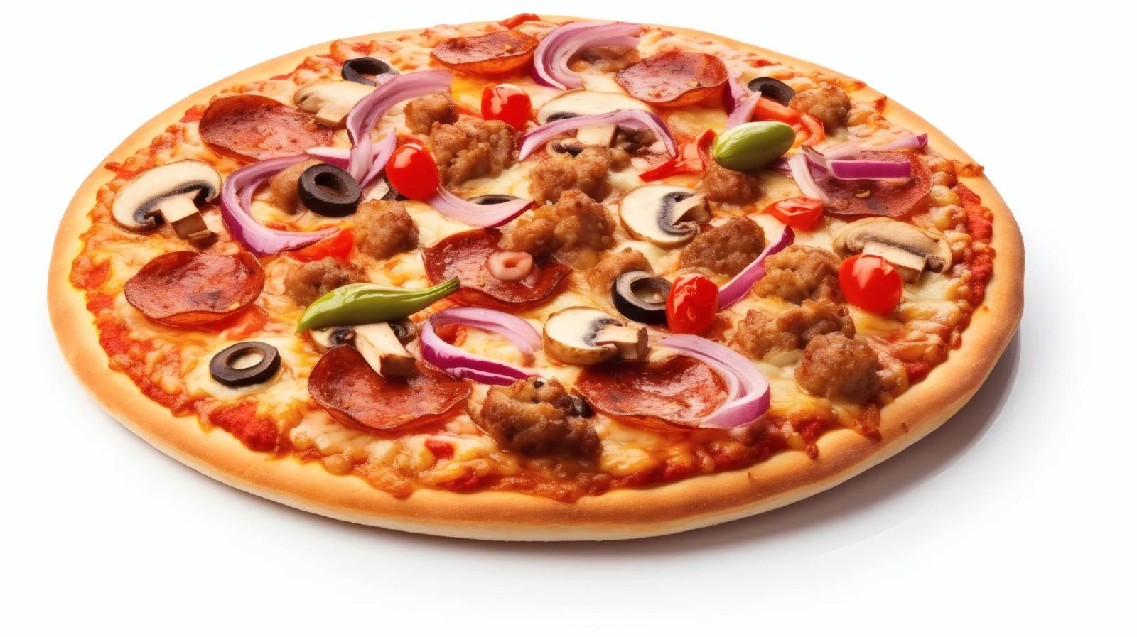 Deluxe Supreme Pizza on White Background — free download from Dotvec