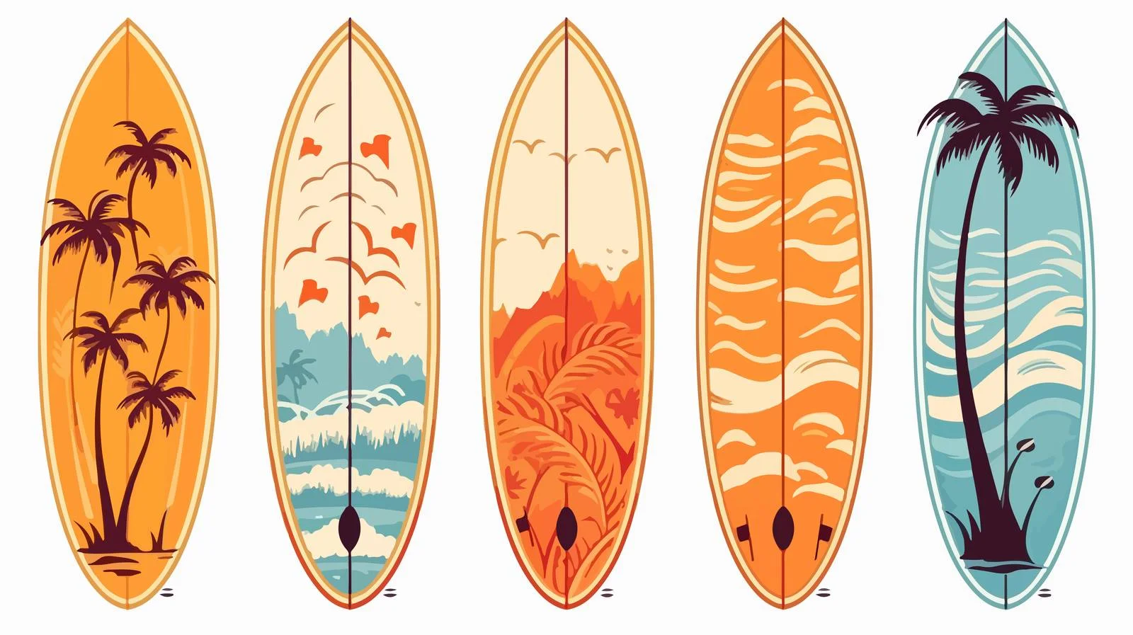 Tropical Surf Boards Pattern — free download from Dotvec