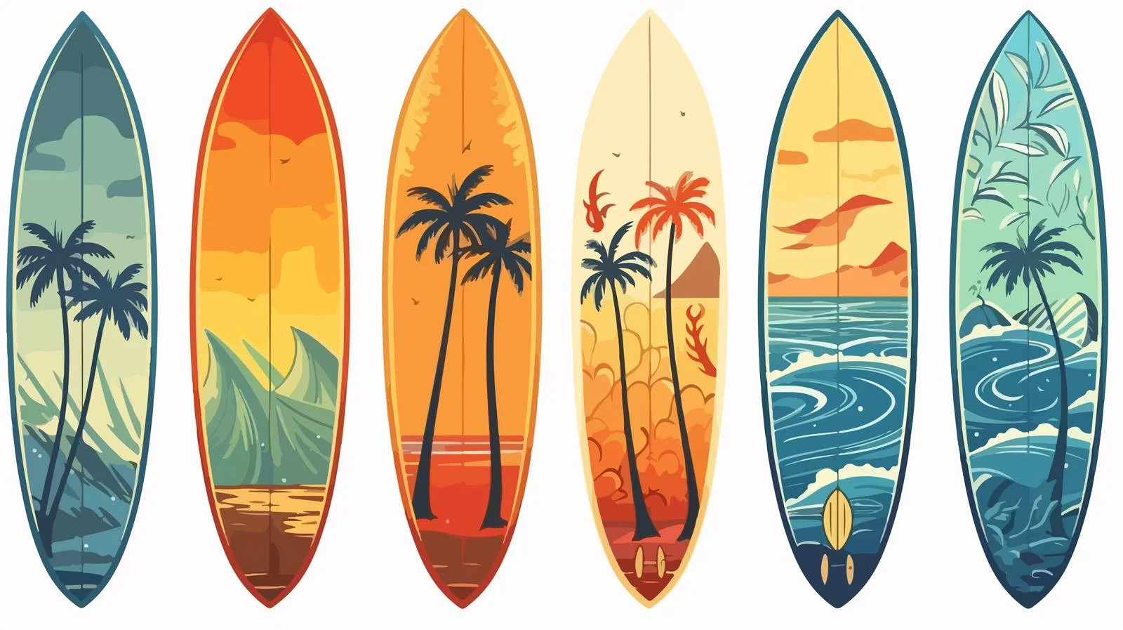 Tropical Surf Boards Pattern — free download from Dotvec