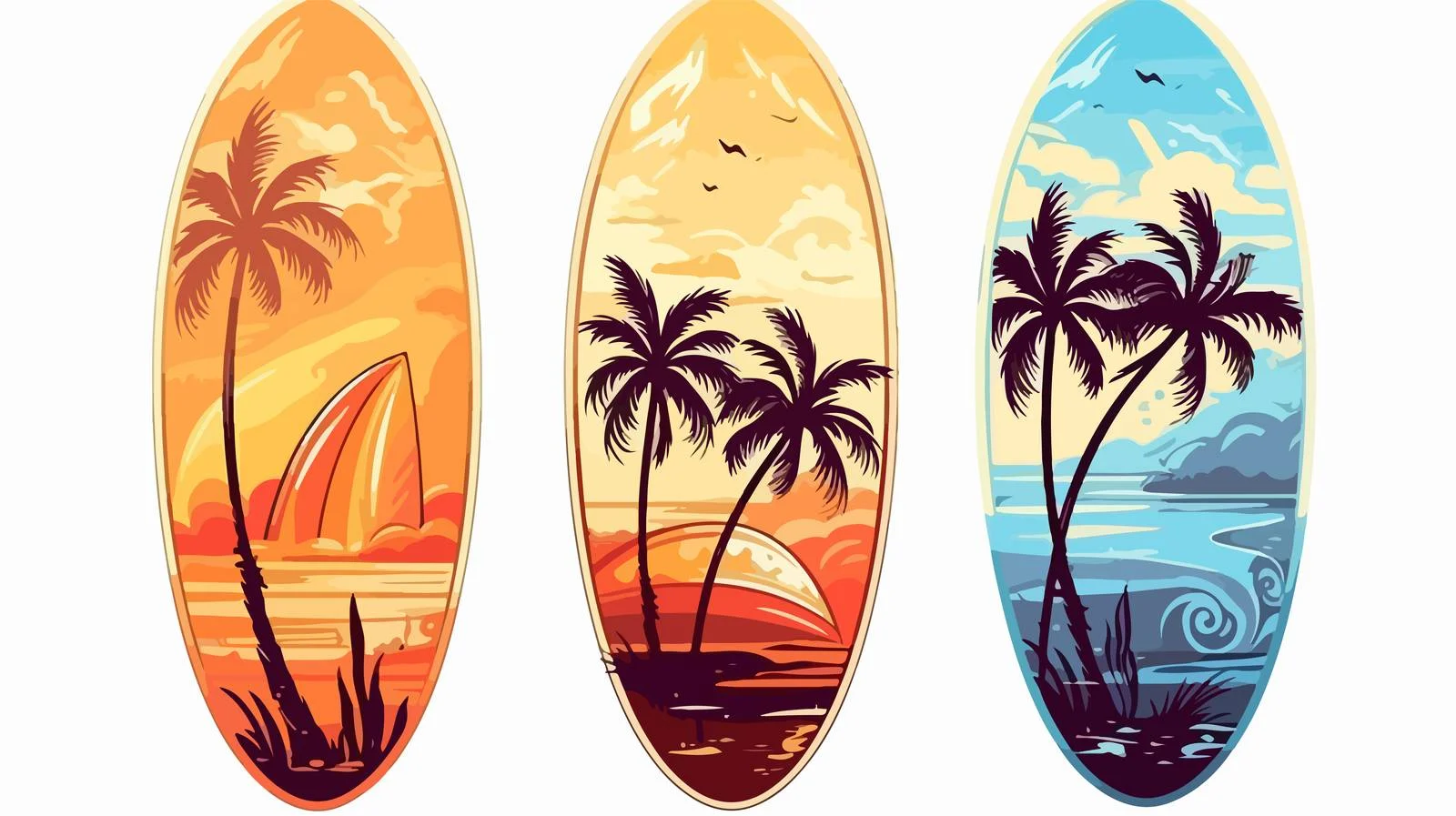 Tropical Surf Boards Pattern — free download from Dotvec