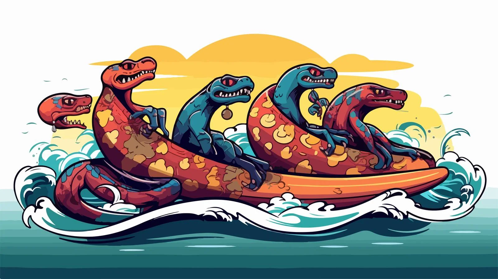 Hand-Drawn Surfboard Snake Design — free download from Dotvec