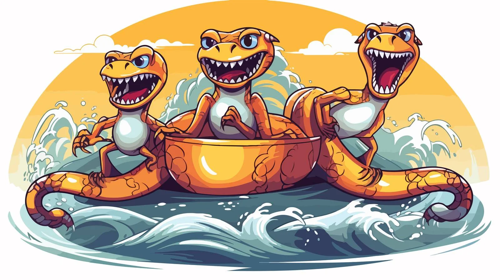 Hand-Drawn Snake Surfboard Design — free download from Dotvec