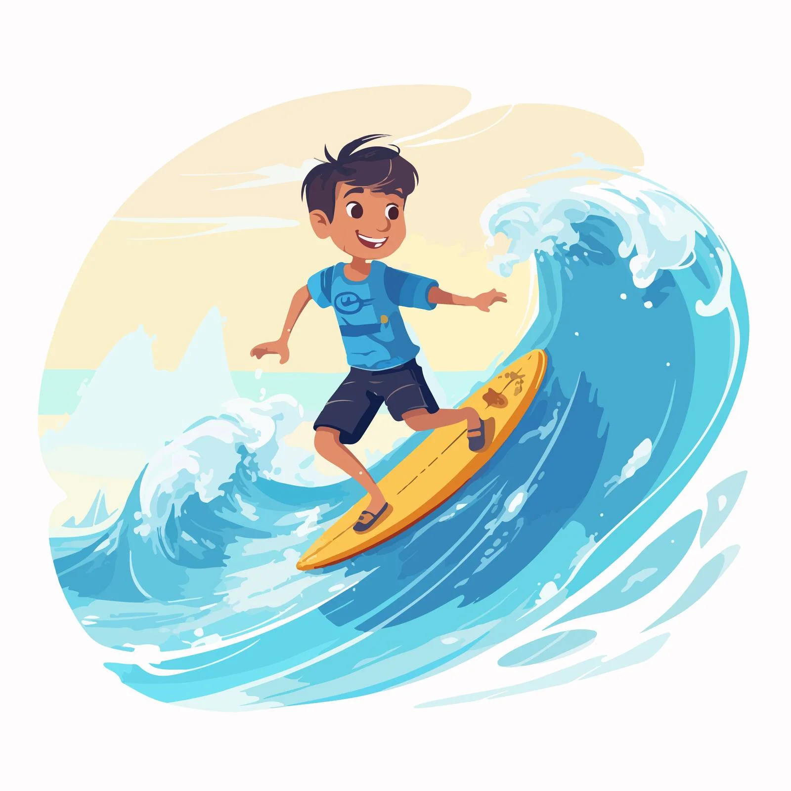 Young Surfer Riding Wave in the Sea — free download from Dotvec