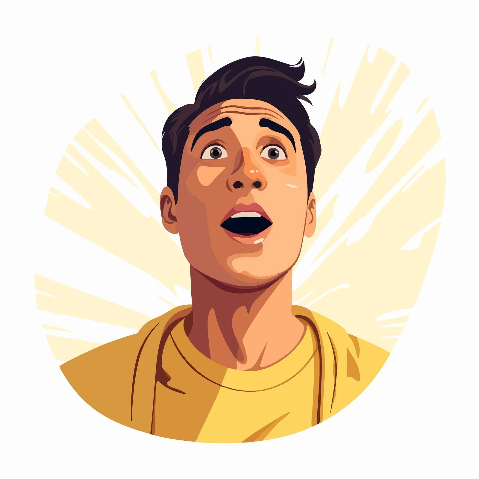 Man's Astonished Expression Gazing Upward — free download from Dotvec