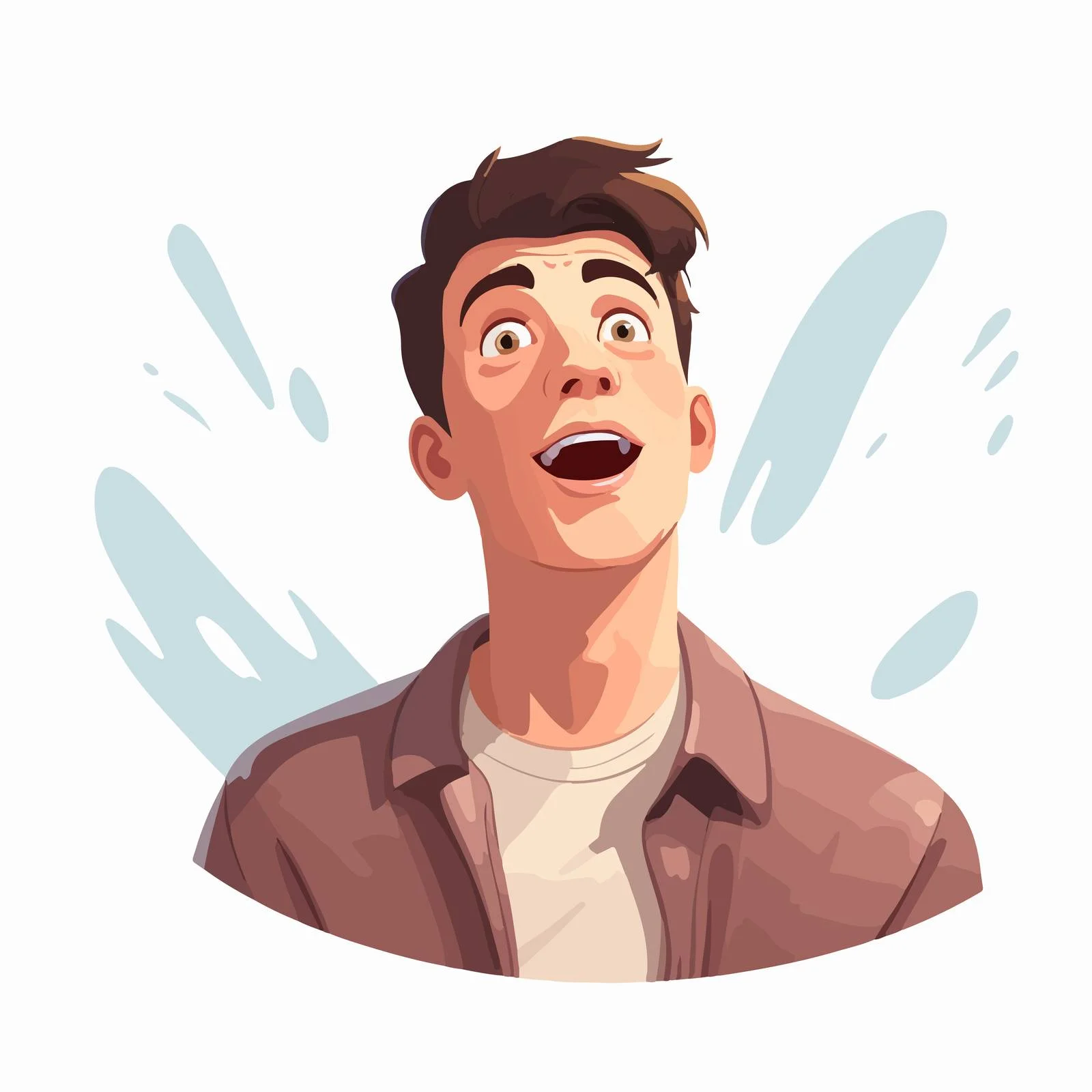 Astounded man gazes upwards with joy — free download from Dotvec