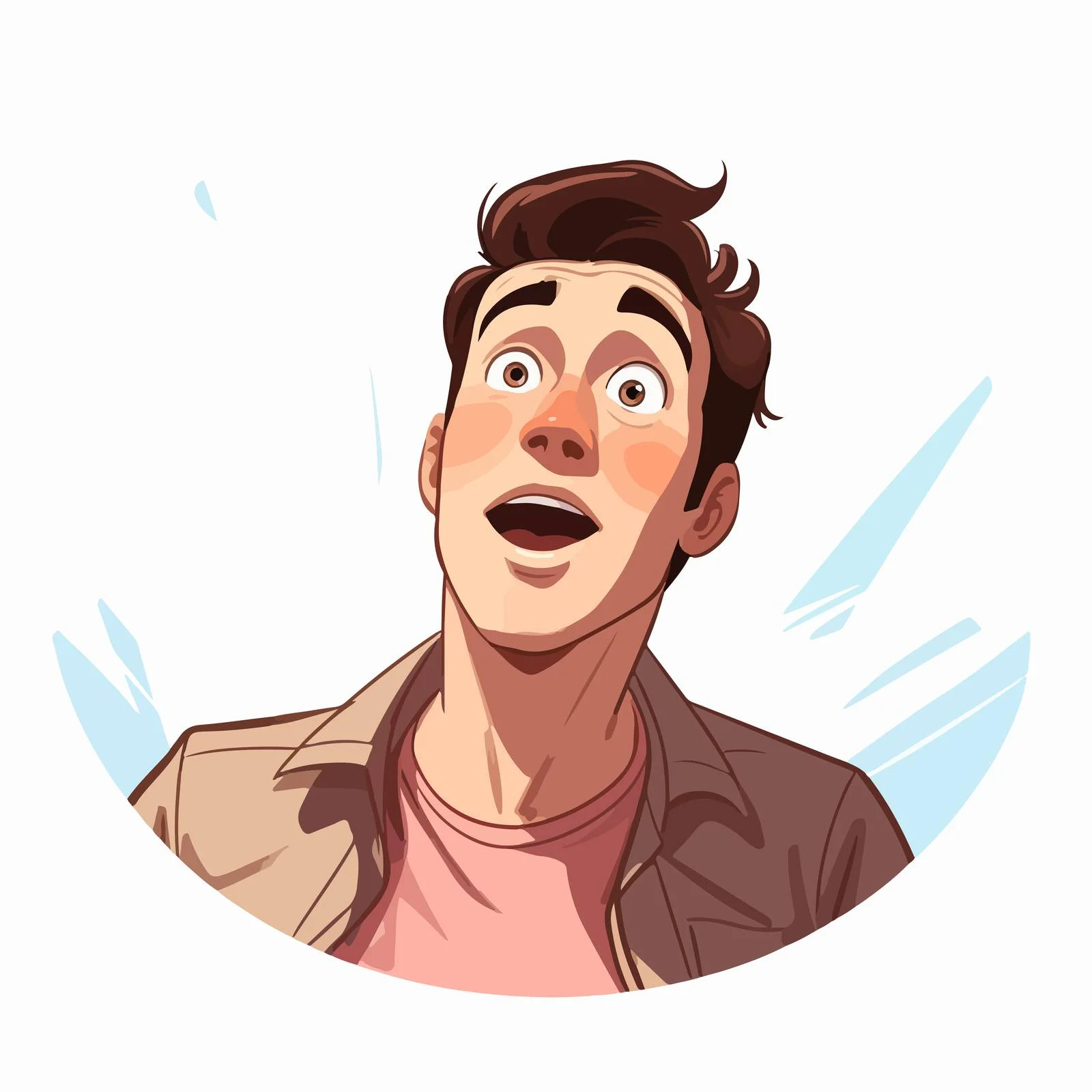 Man in awe gazes up, delighted — free download from Dotvec