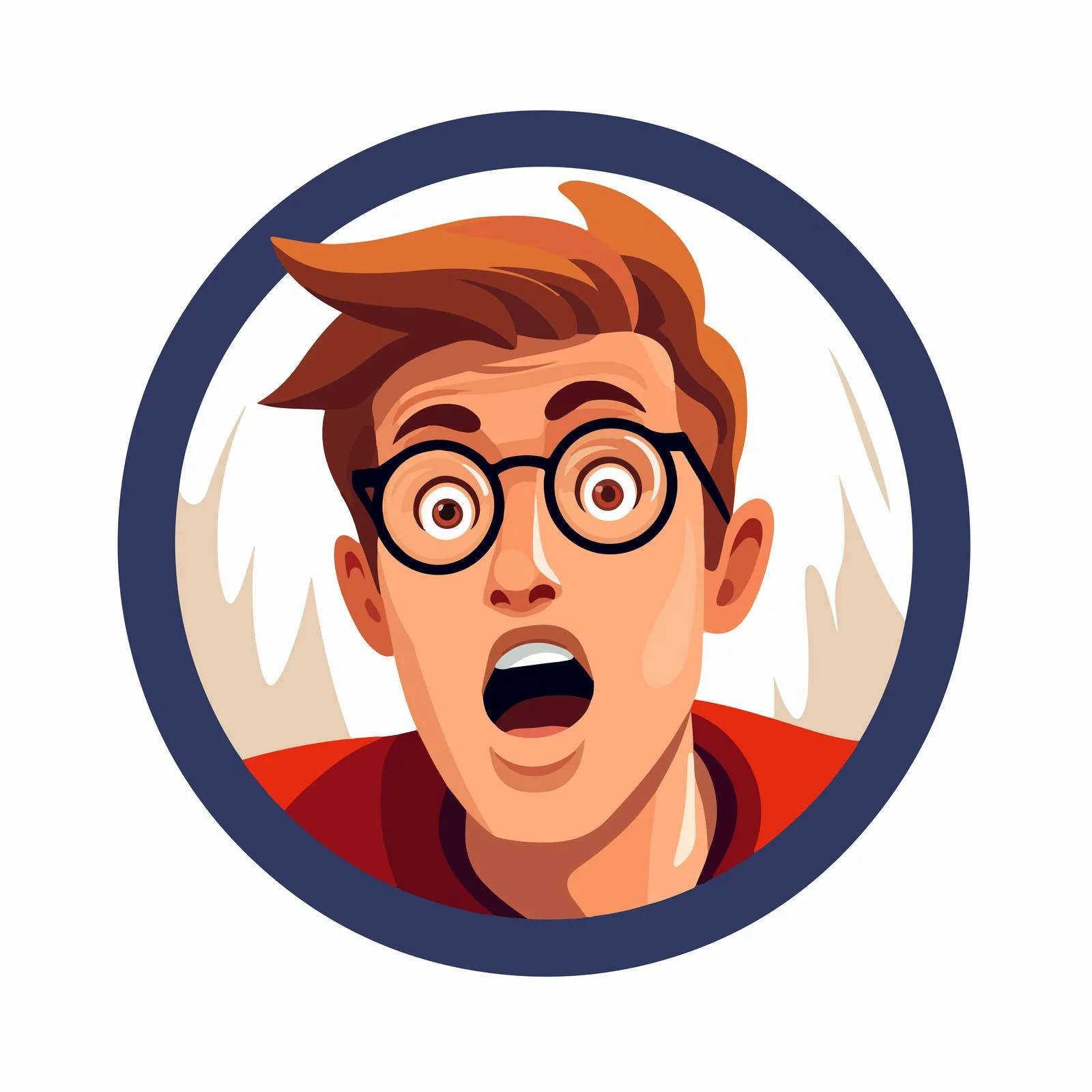Startled male teen in glasses peeking — free download from Dotvec