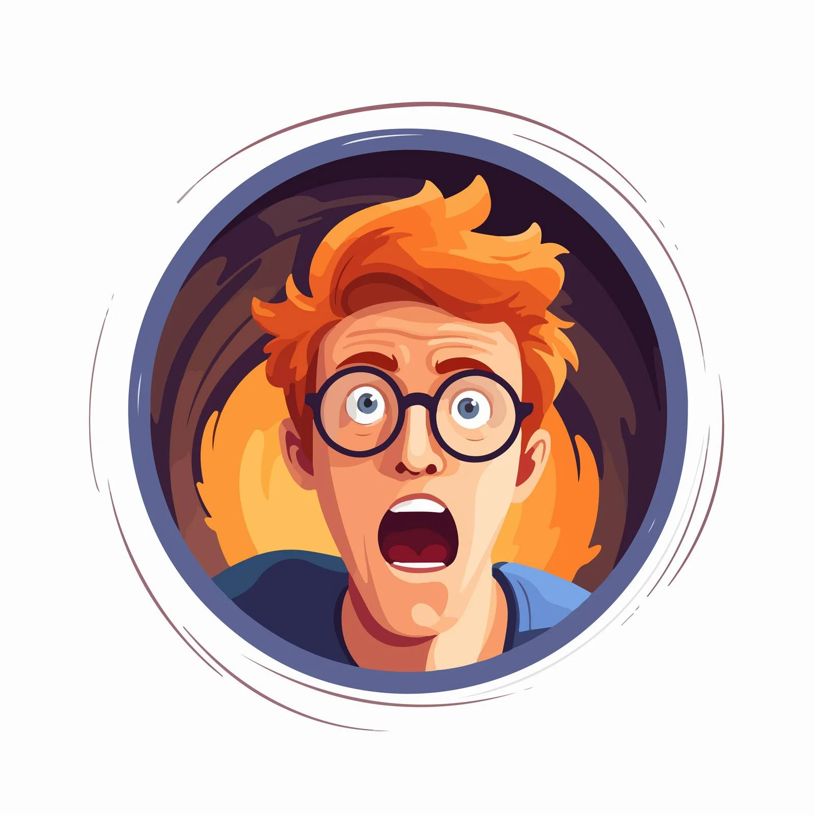 Astounded Young Man in Glasses Sneaking Peek — free download from Dotvec