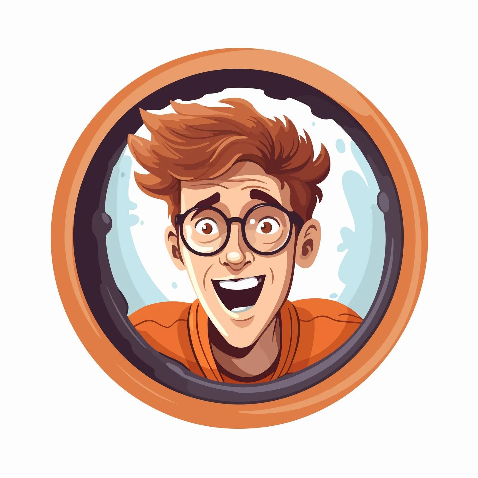 Adolescent in astonishment wearing eyeglasses peeking — free download from Dotvec