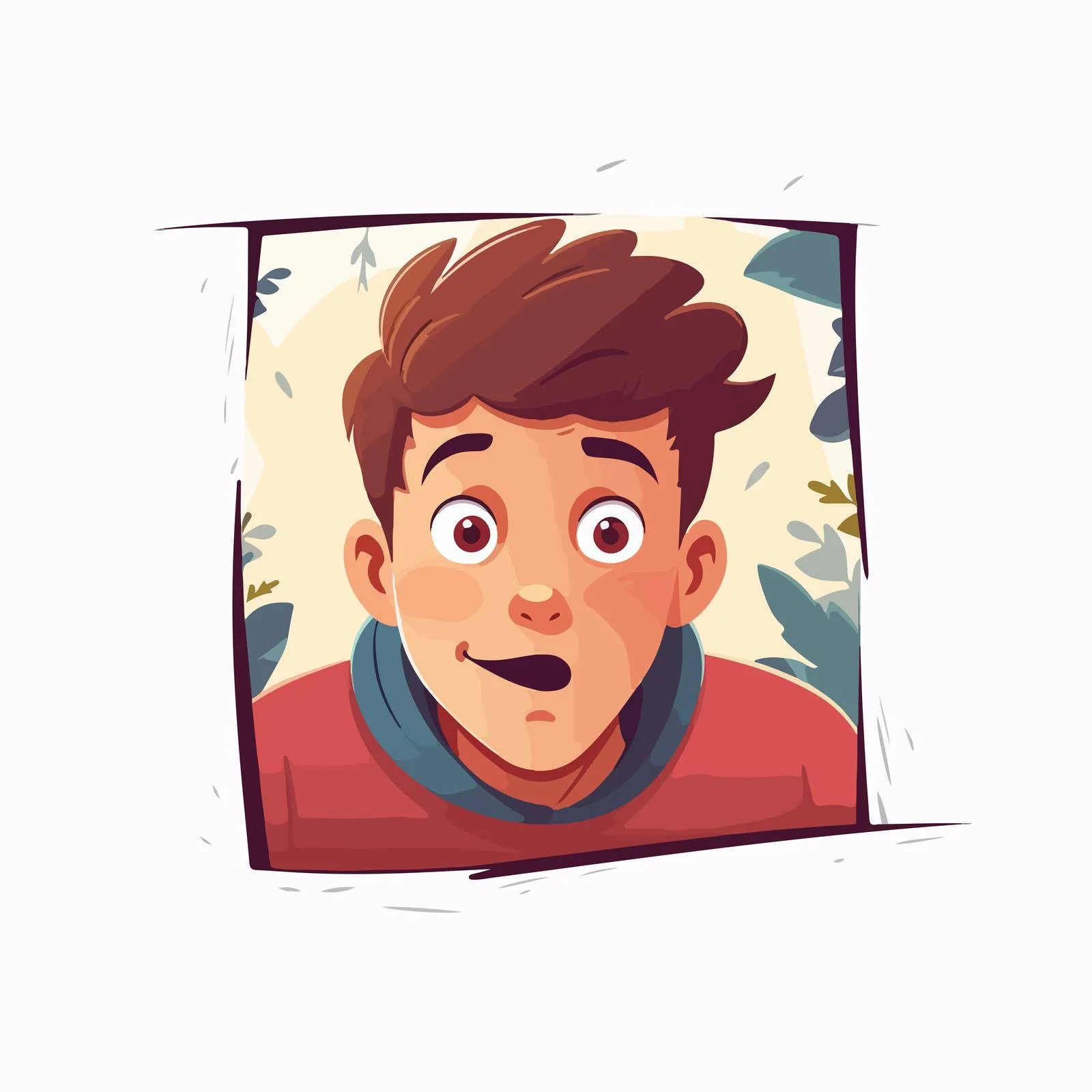 Amazed Teen Looking in Square Frame — free download from Dotvec