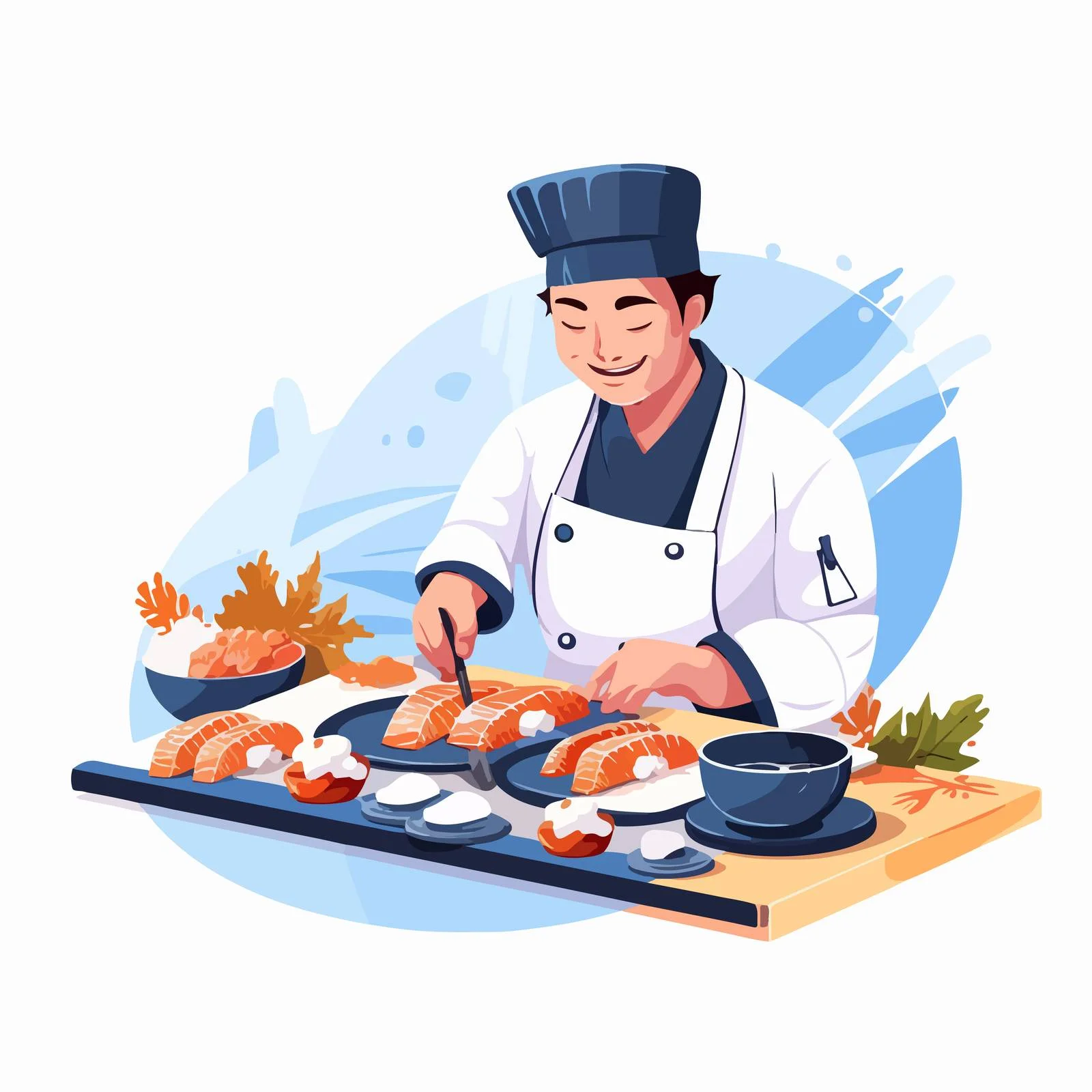 Artisan Sushi Chef Preparing Traditional Dish — free download from Dotvec