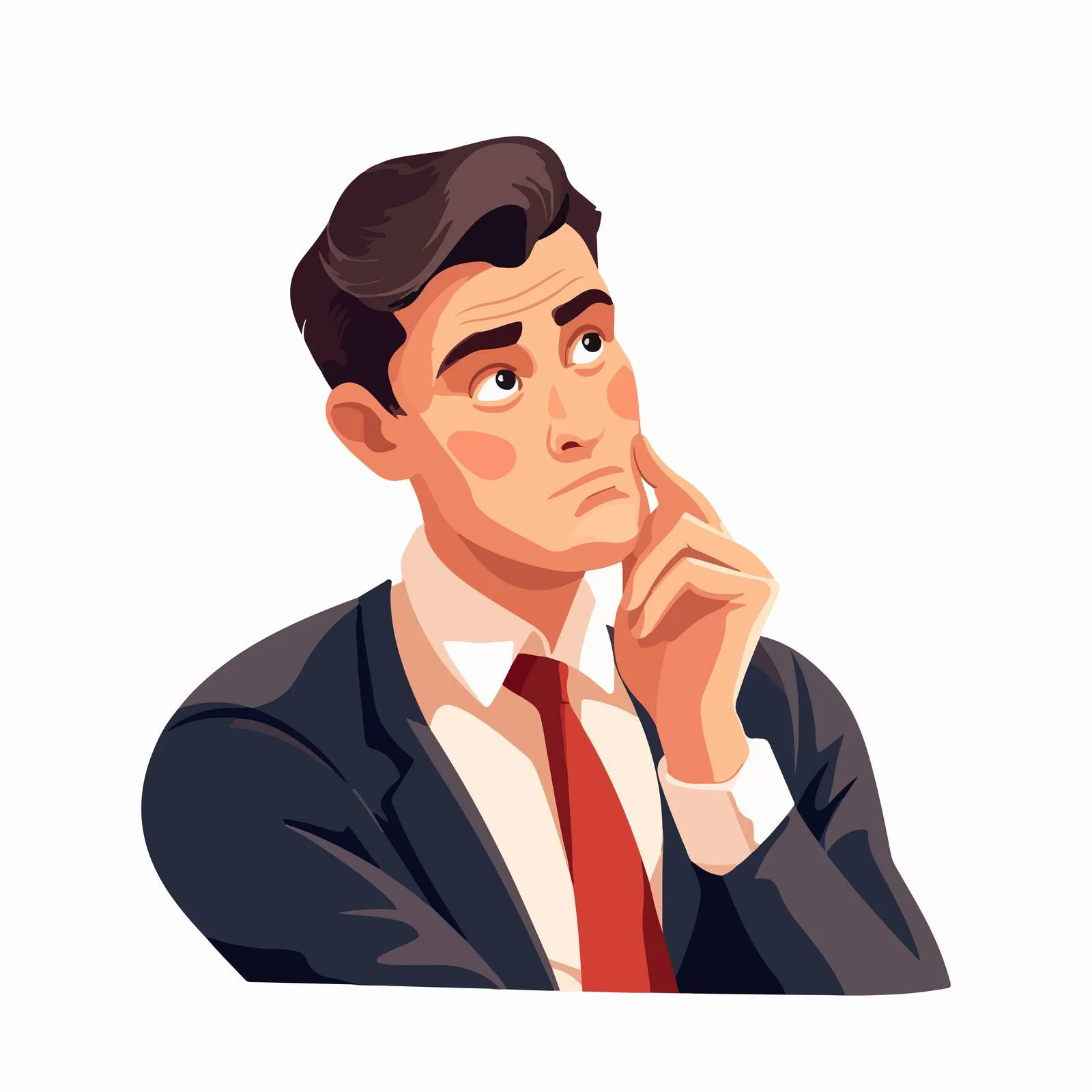 Intense Expression of Doubtful Man — free download from Dotvec