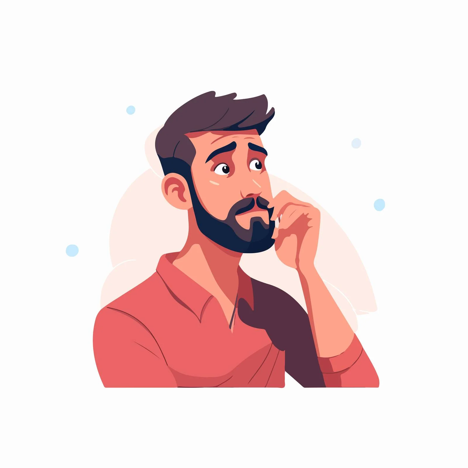 Contemplative man with skeptical facial expression — free download from Dotvec