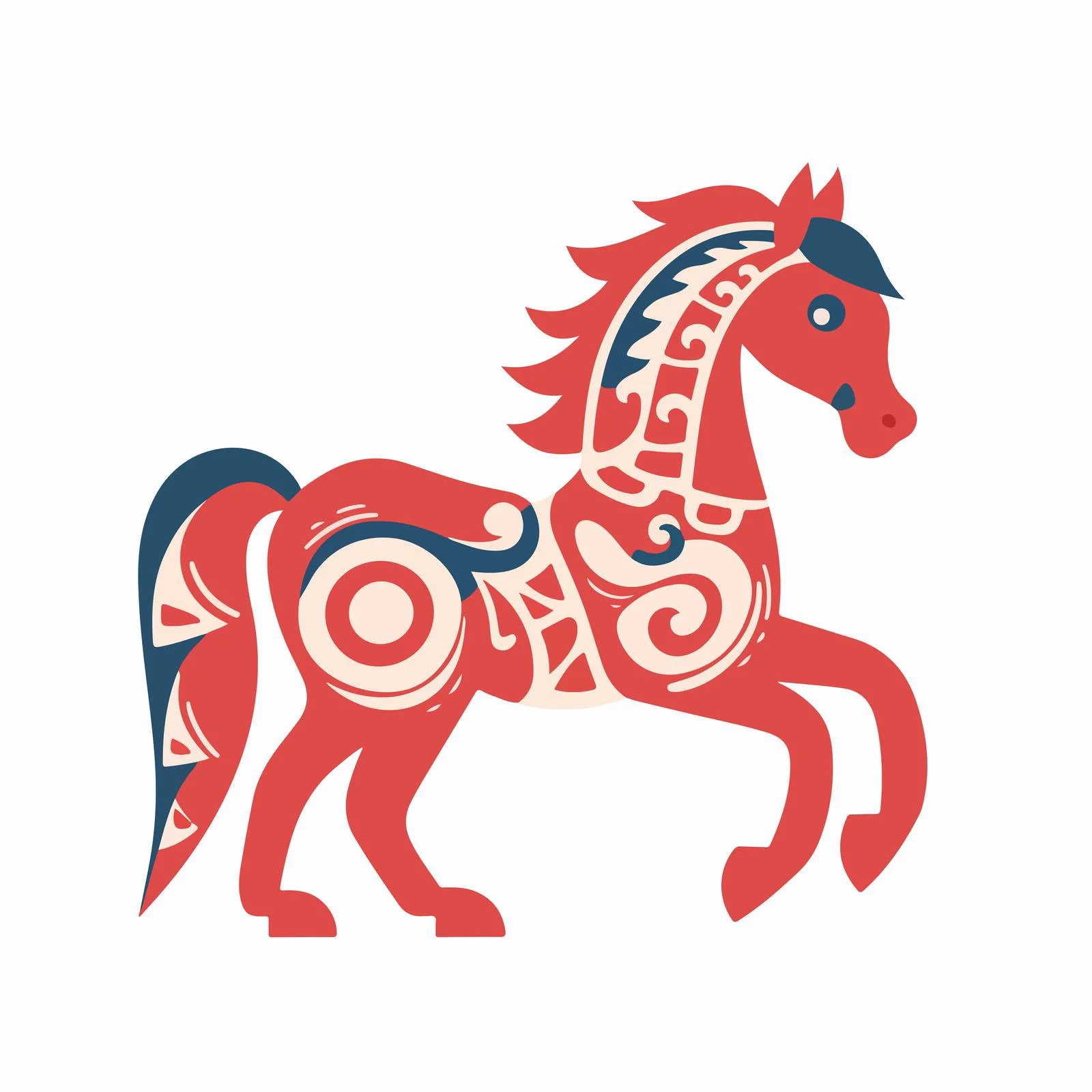 Traditional Swedish Dalahorse Ornament Decoration — free download from Dotvec
